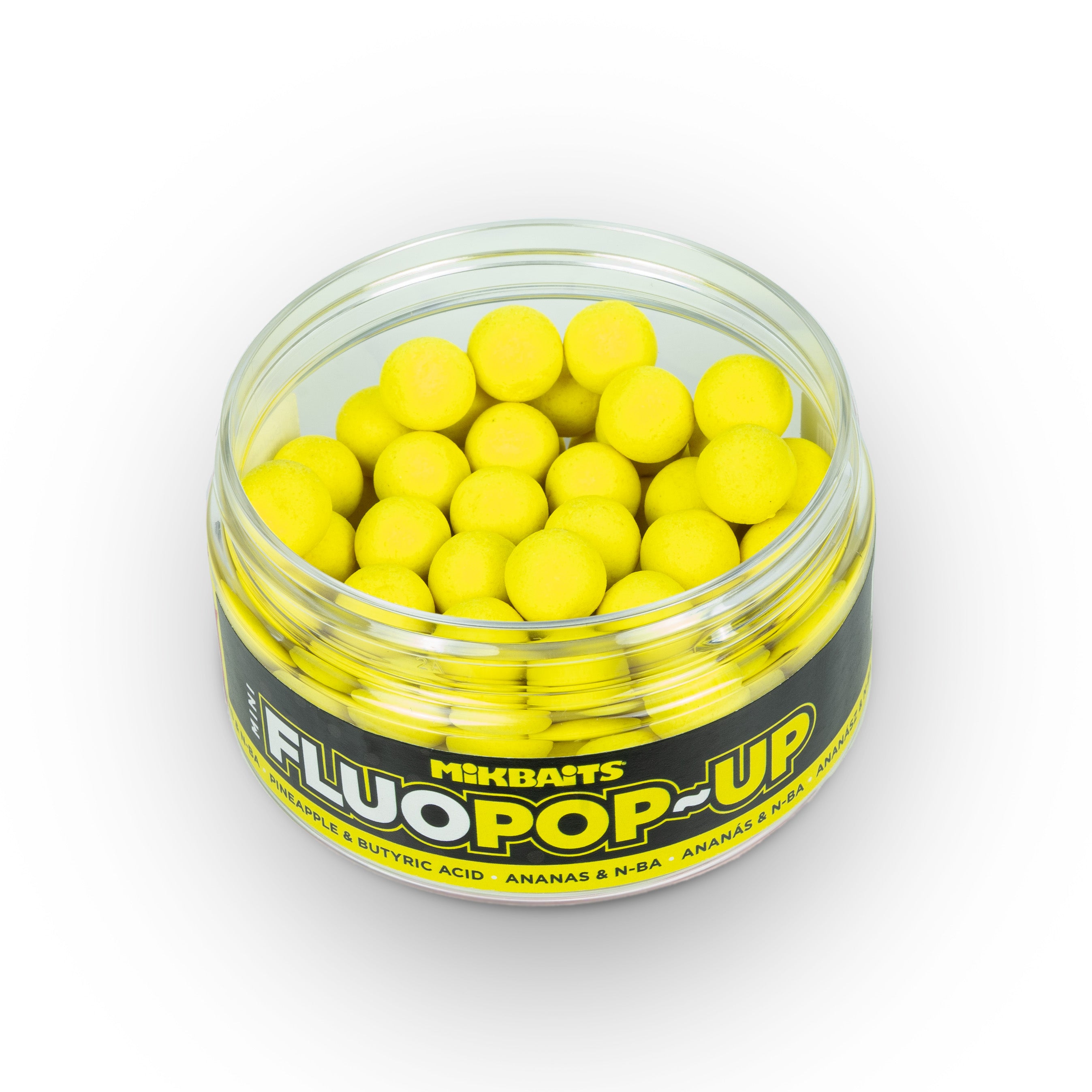 Mikbaits Міні Плаваючі флуо бойли 100ml Ананас N-BA