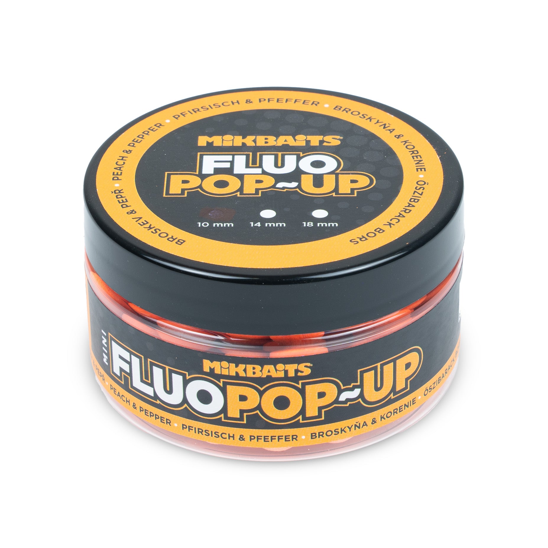 Mikbaits Міні Плаваючі флюо бойли 100ml Персик Перець