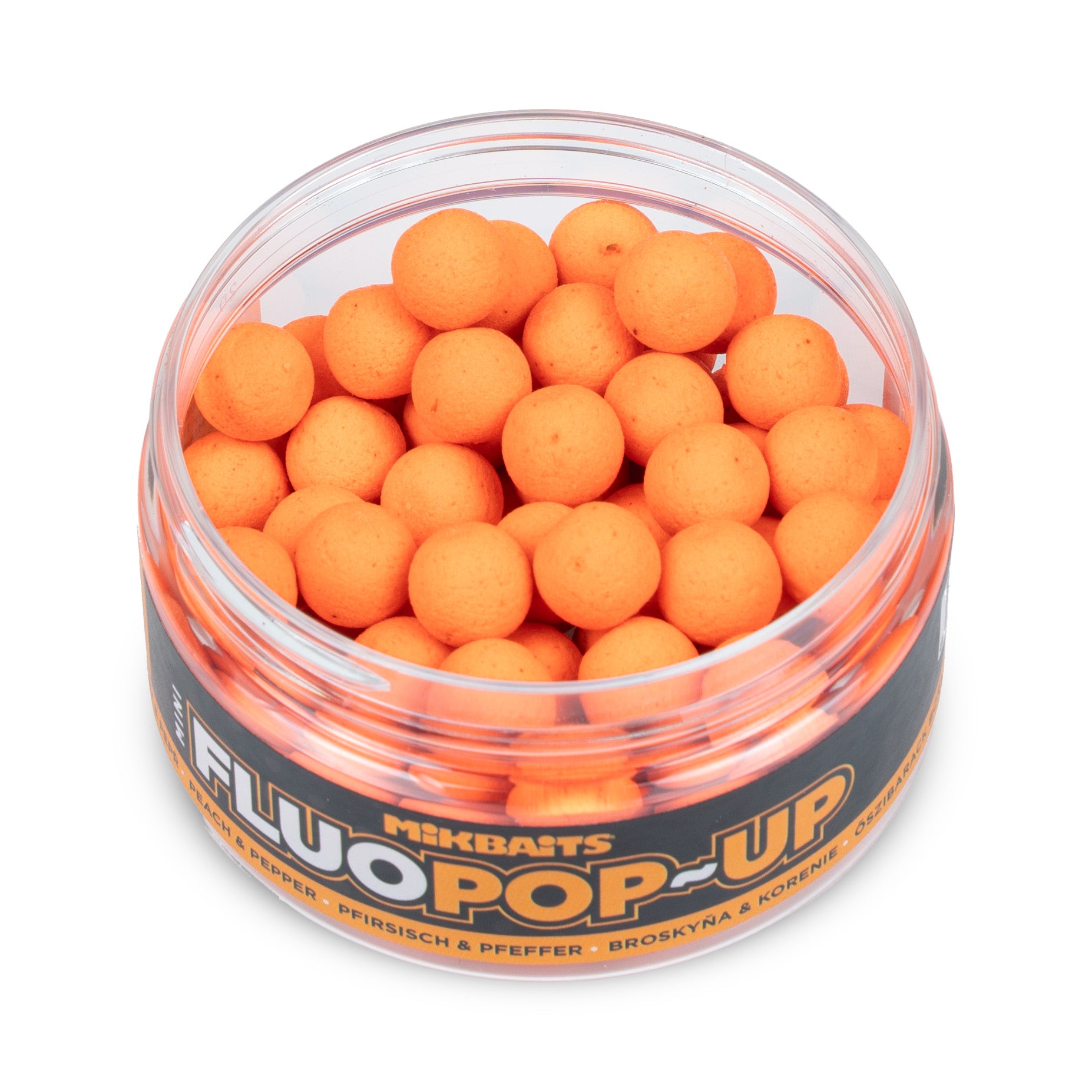 Mikbaits Міні Плаваючі флюо бойли 100ml Персик Перець