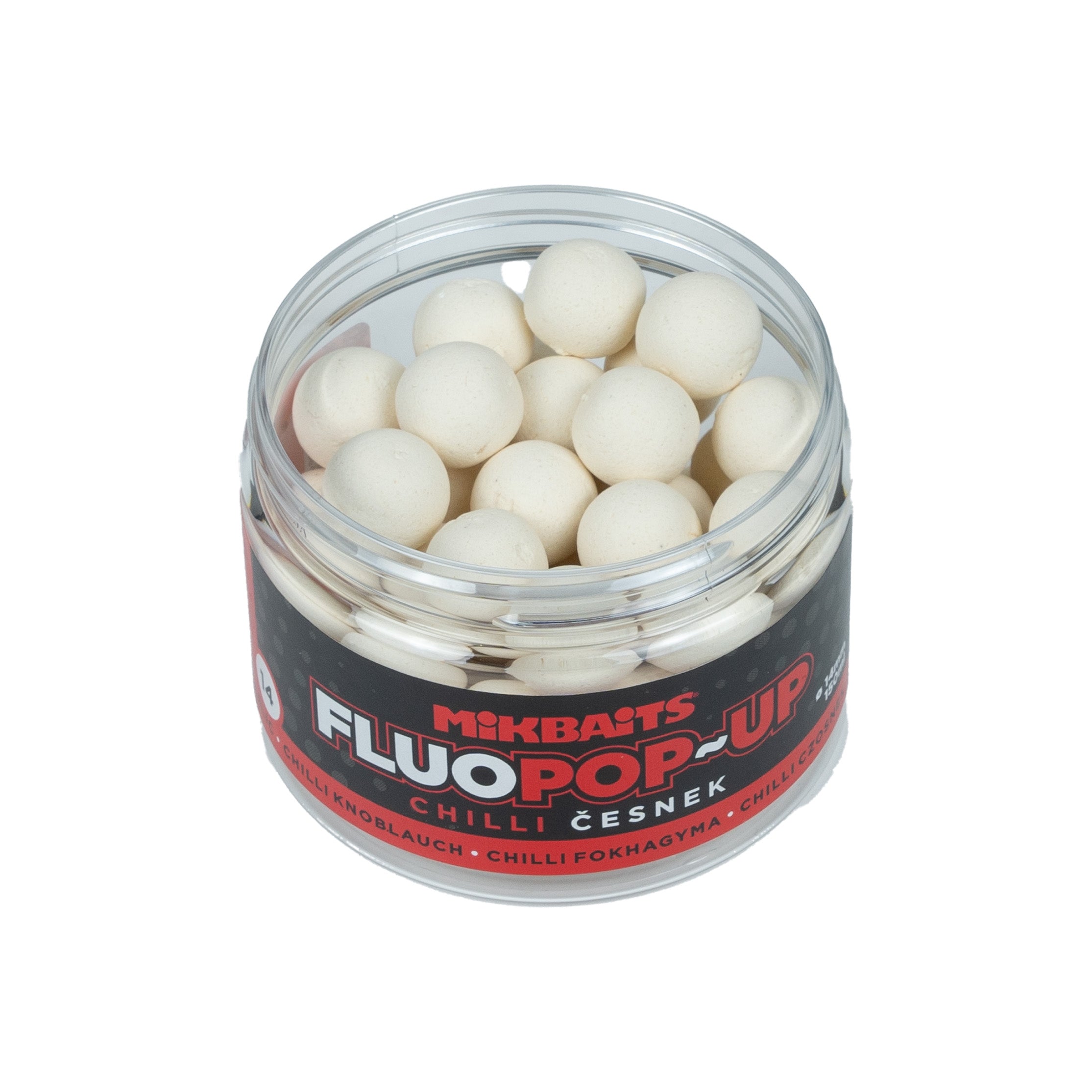 Mikbaits Плаваючі флуо бойли 150ml Чилі Часник