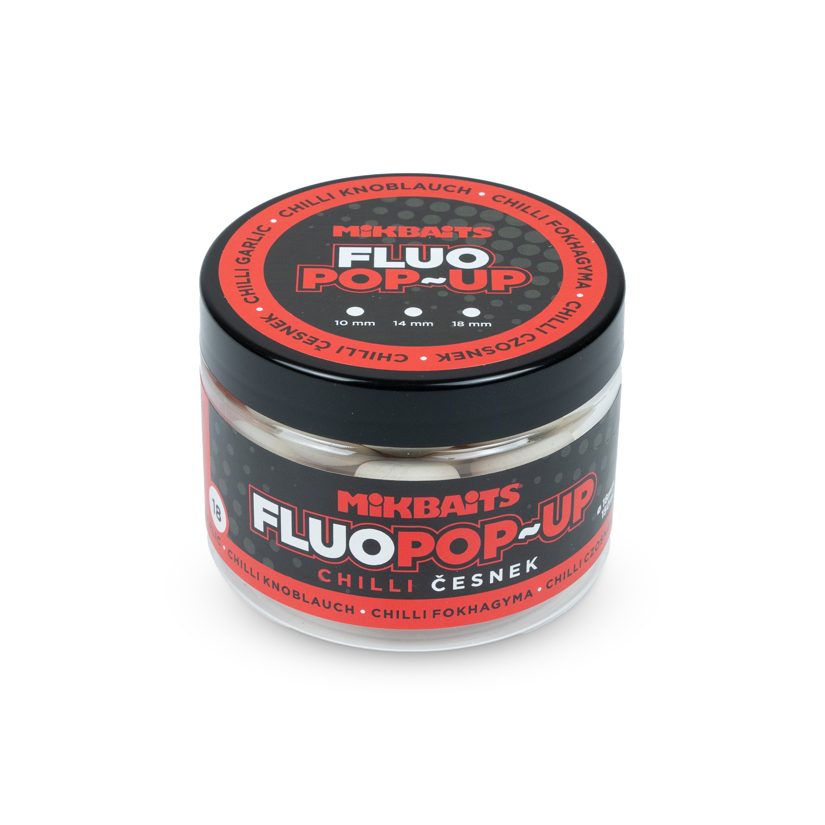 Mikbaits Плаваючі флуо бойли 150ml Чилі Часник