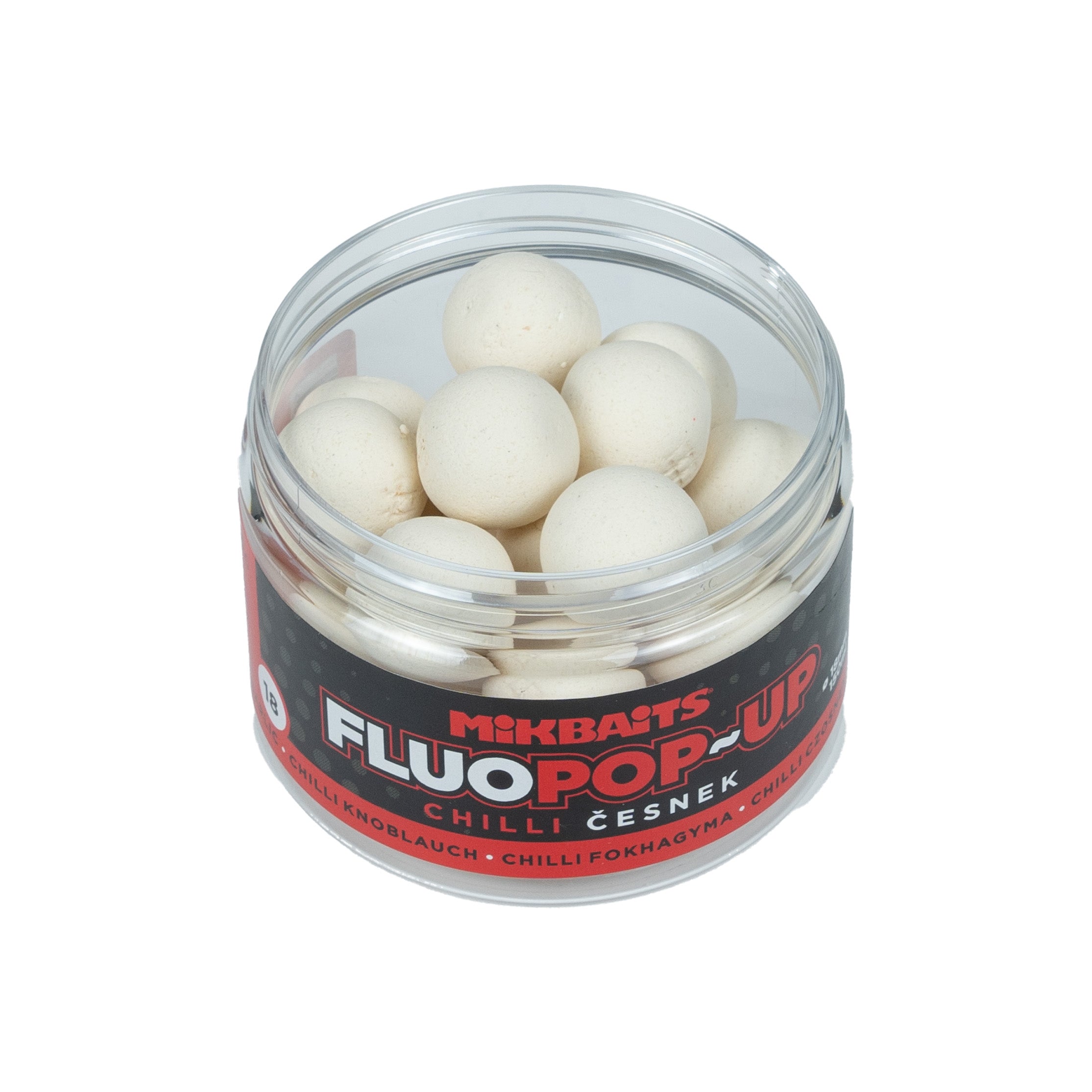 Mikbaits Плаваючі флуо бойли 150ml Чилі Часник