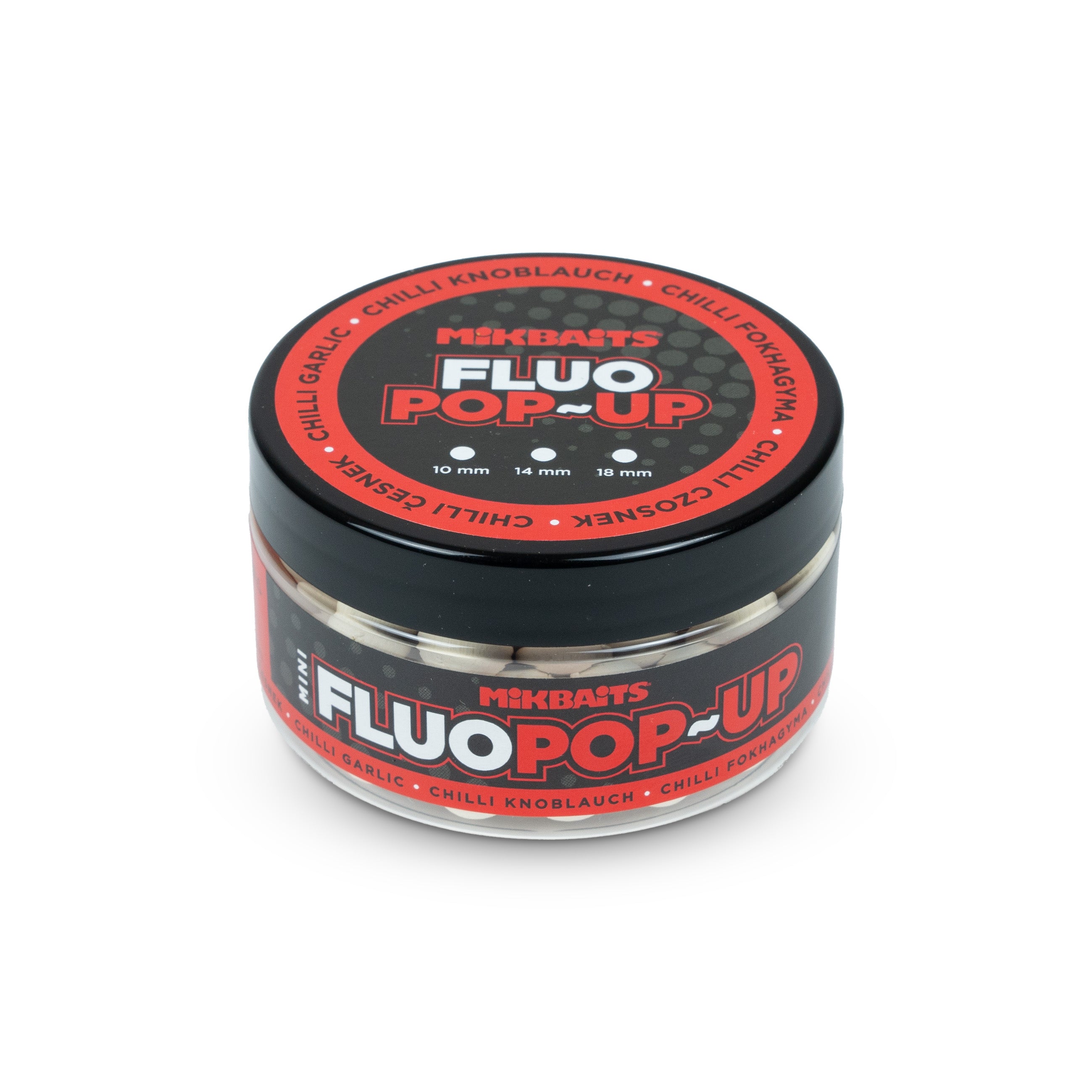 Mikbaits Міні Плаваючі флуо бойли 100ml Чилі Часник 10mm