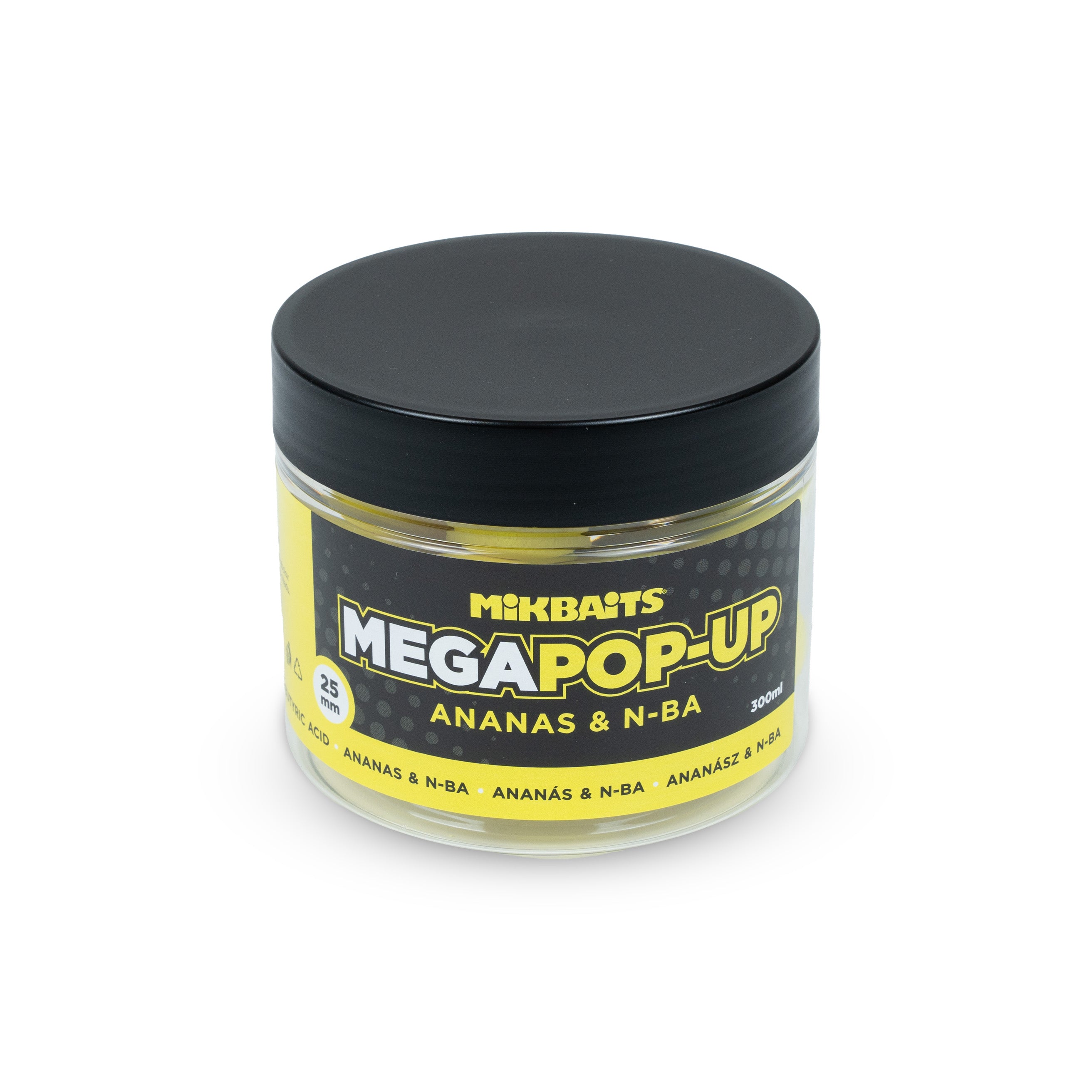 Mikbaits Мега Плаваючі флюо бойли 300ml Ананас N-BA