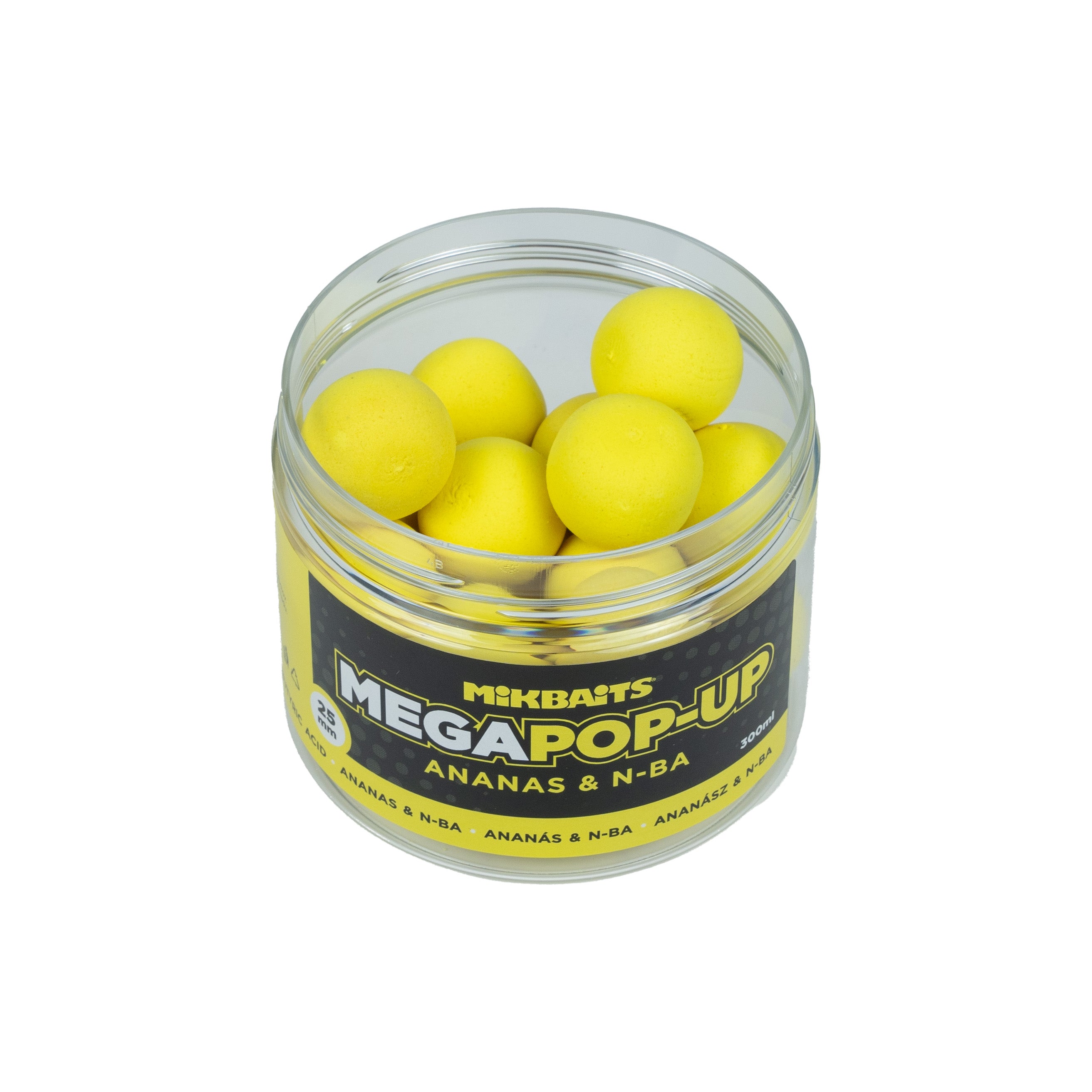 Mikbaits Мега Плаваючі флюо бойли 300ml Ананас N-BA