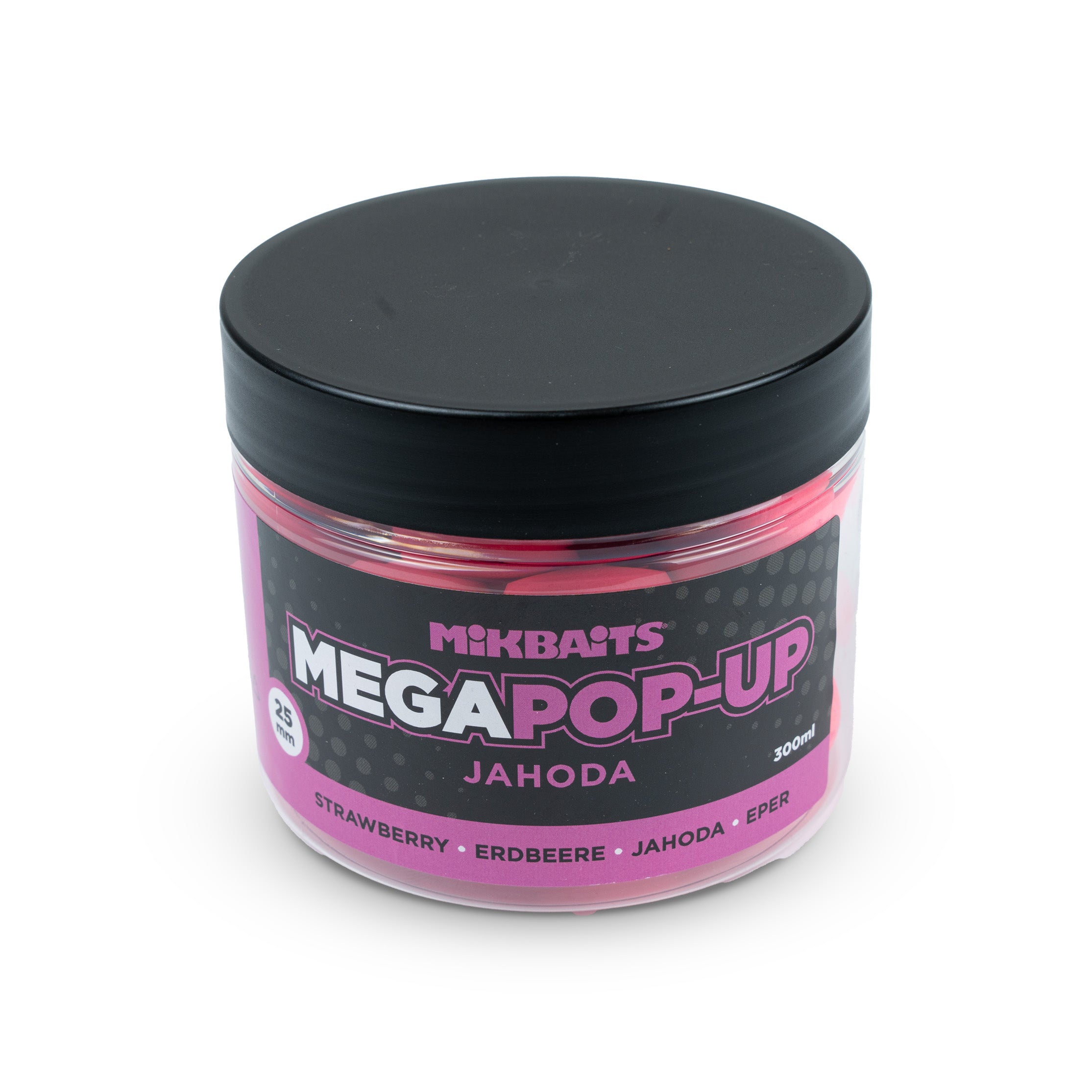 Mikbaits Mega Плаваючі флуо бойли 300ml Полуниця