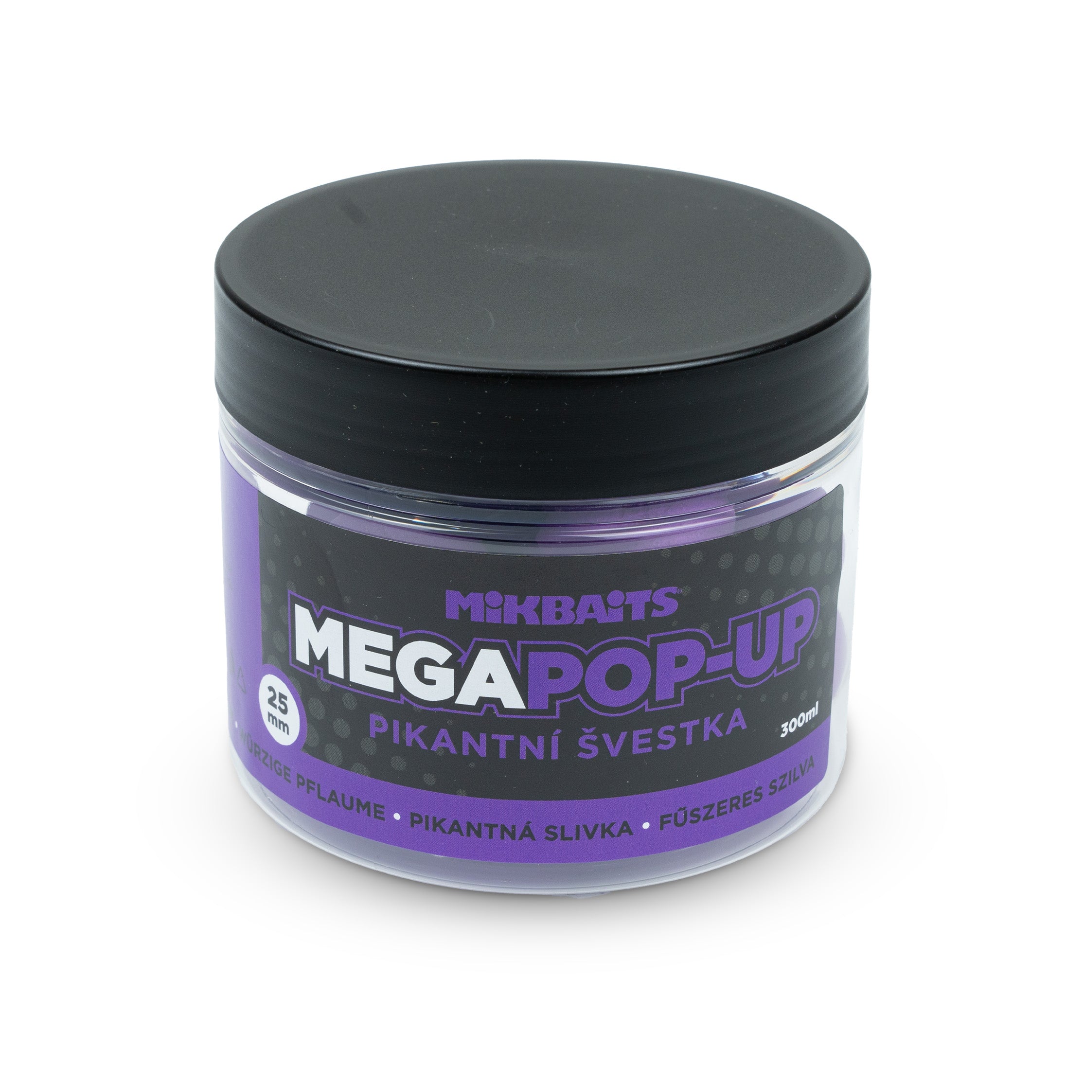Mikbaits Mega Плаваючі флуо бойли 300ml Пікантна слива