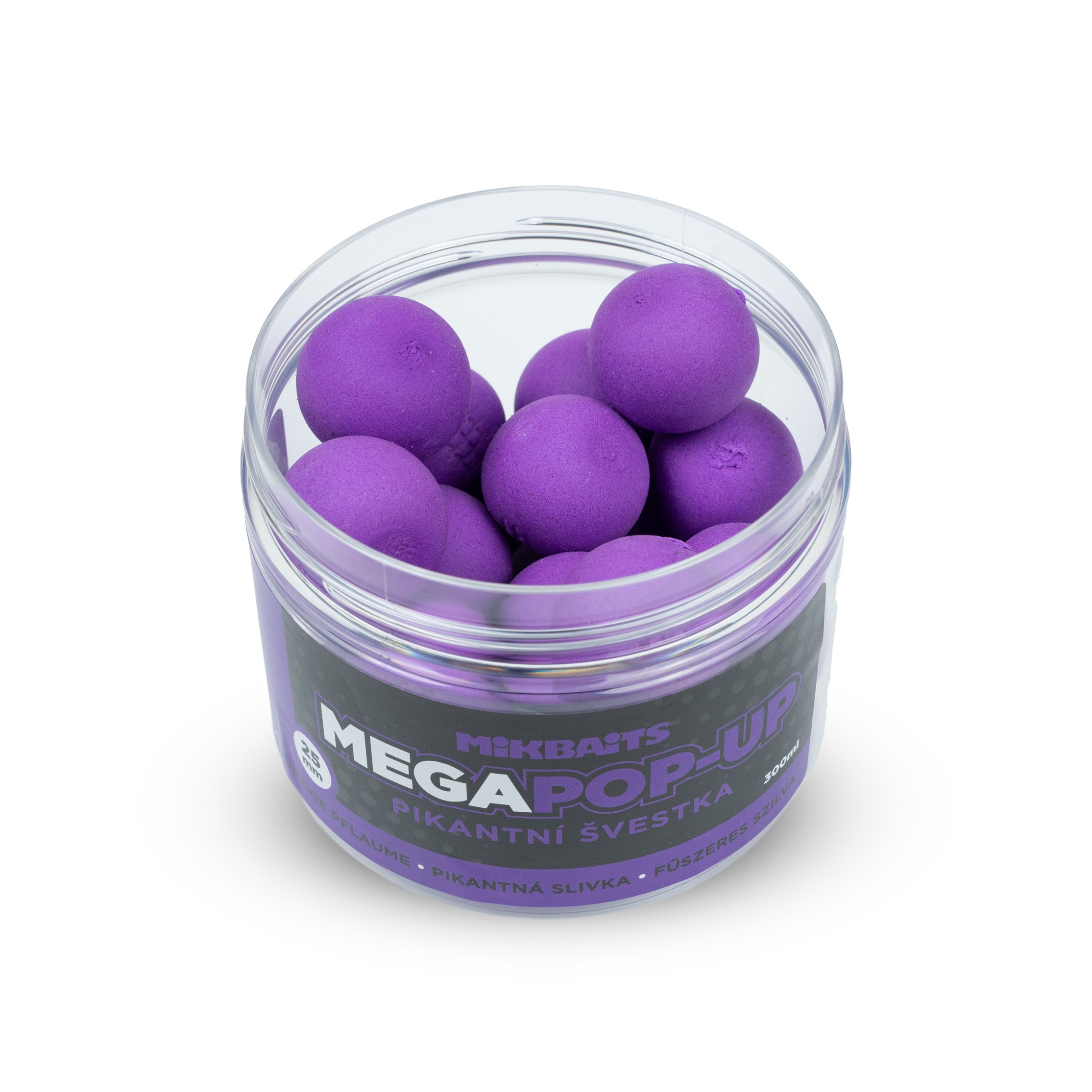 Mikbaits Mega Плаваючі флуо бойли 300ml Пікантна слива