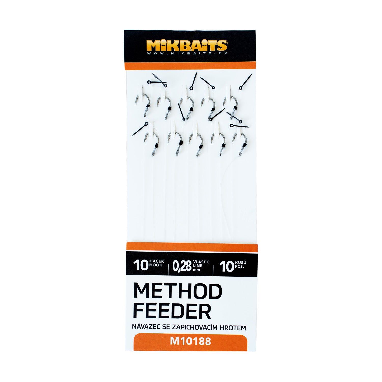 Mikbaits Method Feeder Повідці з вколювальним гострим наконечником 10 шт.
