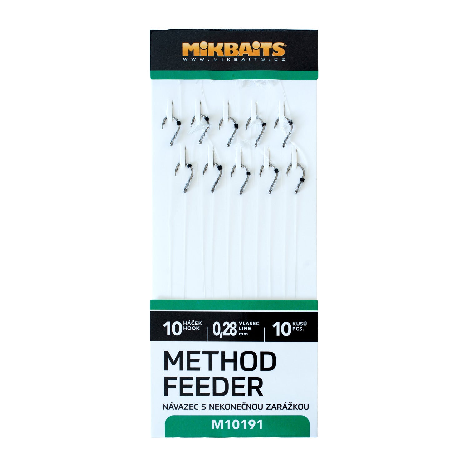 Mikbaits Method Feeder Повідці з нескінченною зупинкою 10шт