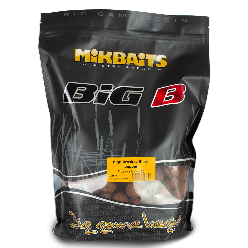 Mikbaits BiG boilie BigB Broskev Black pepper