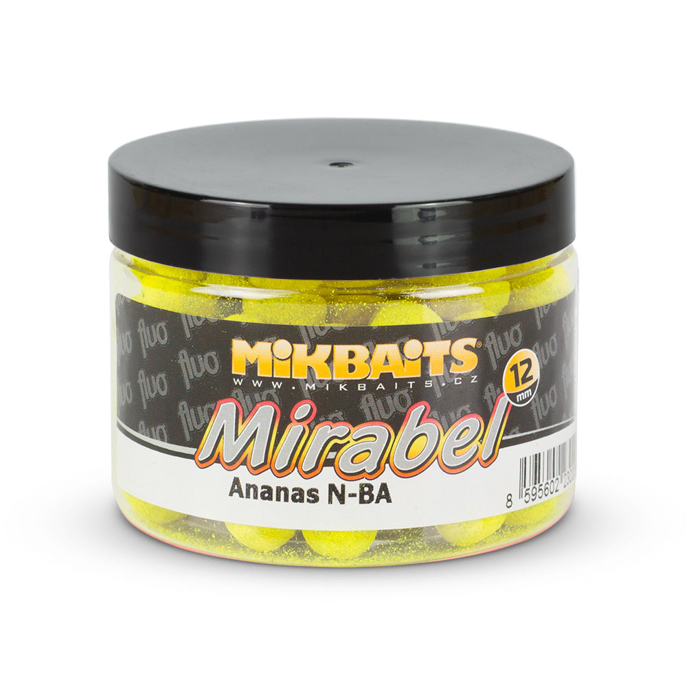 Mikbaits Mirabel Fluo boilie 150ml Ananas N-BA