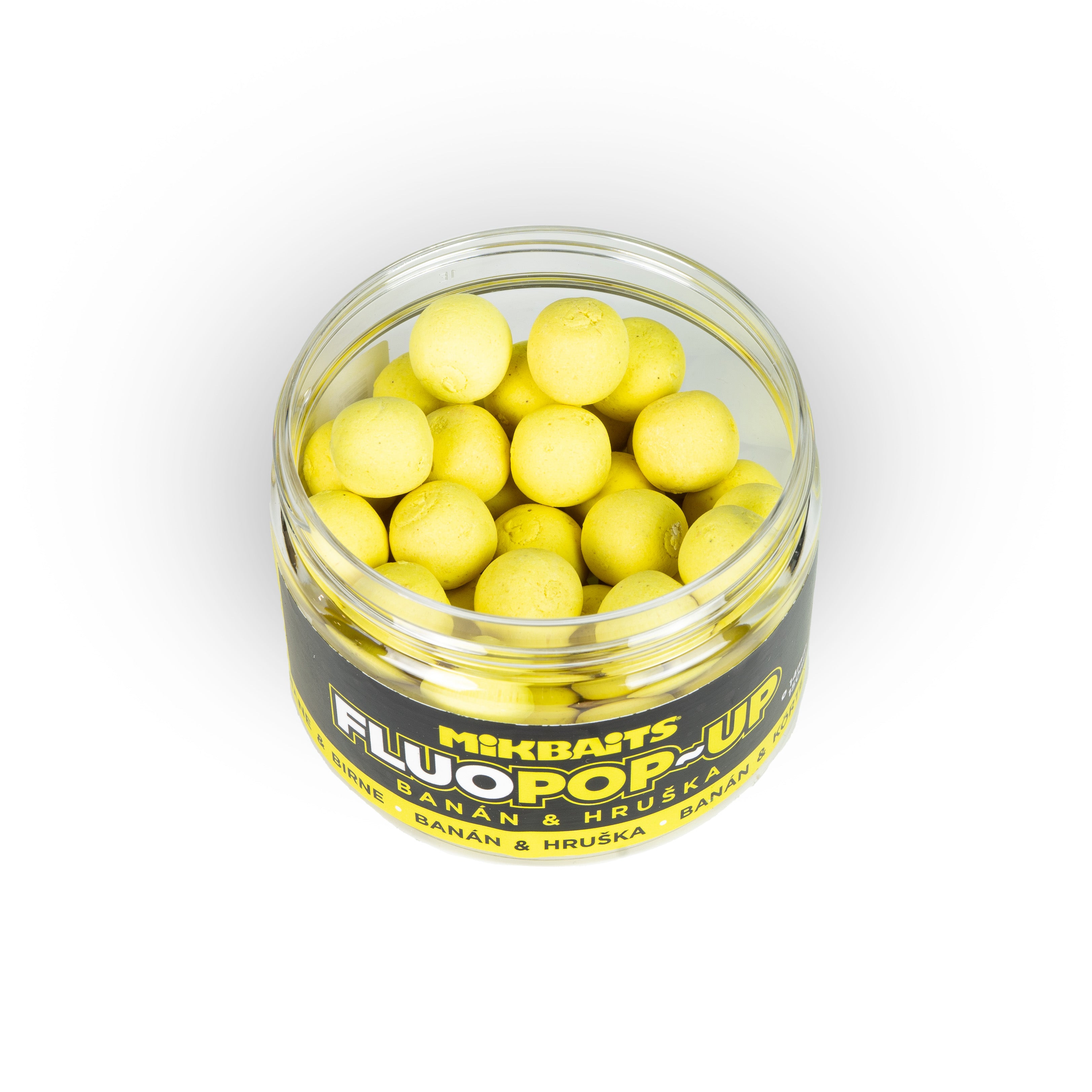 Mikbaits Плаваючі флуо бойли 150ml Банан Груша