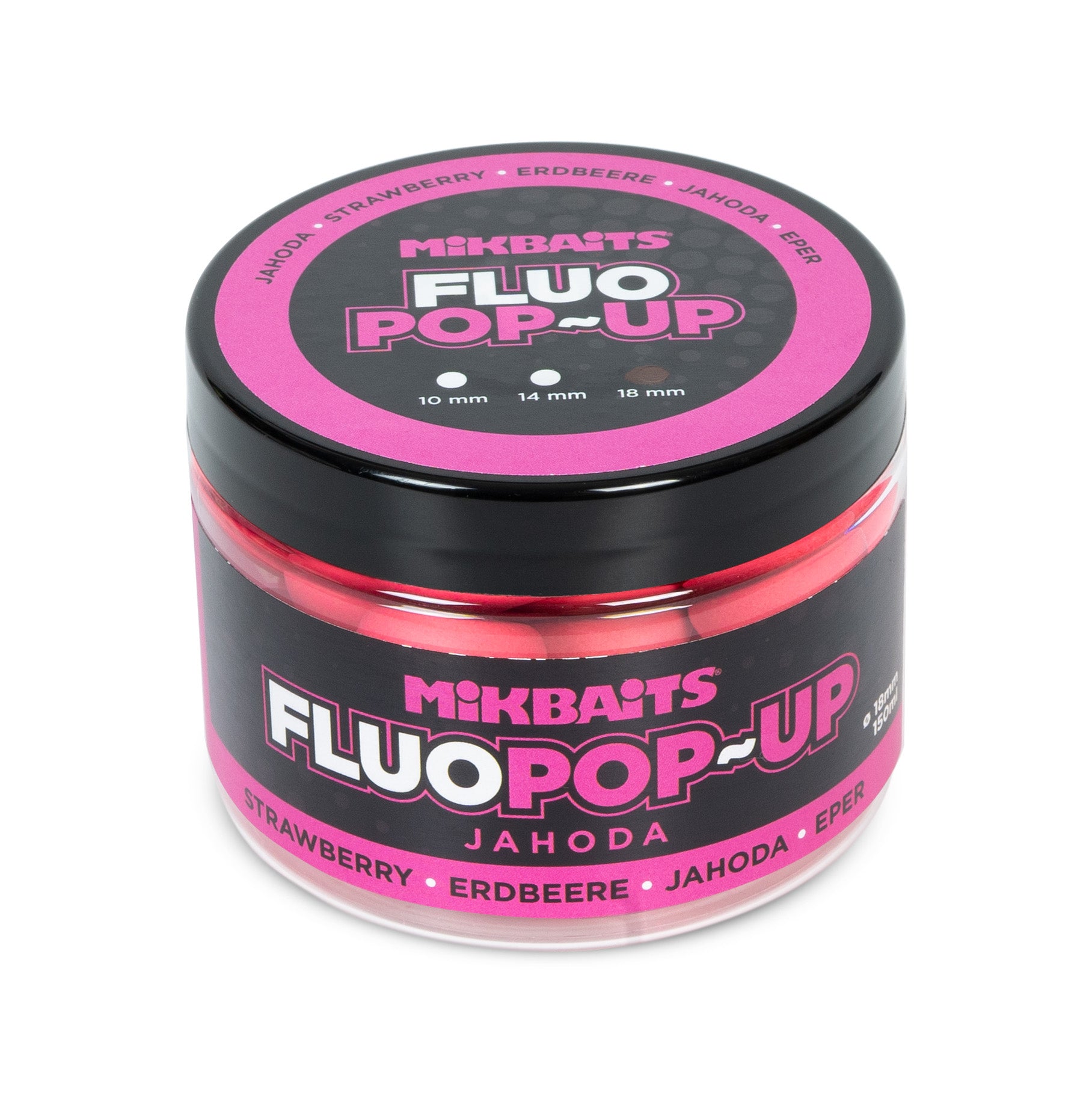 Mikbaits Плаваючі флуо бойли 150ml Полуниця