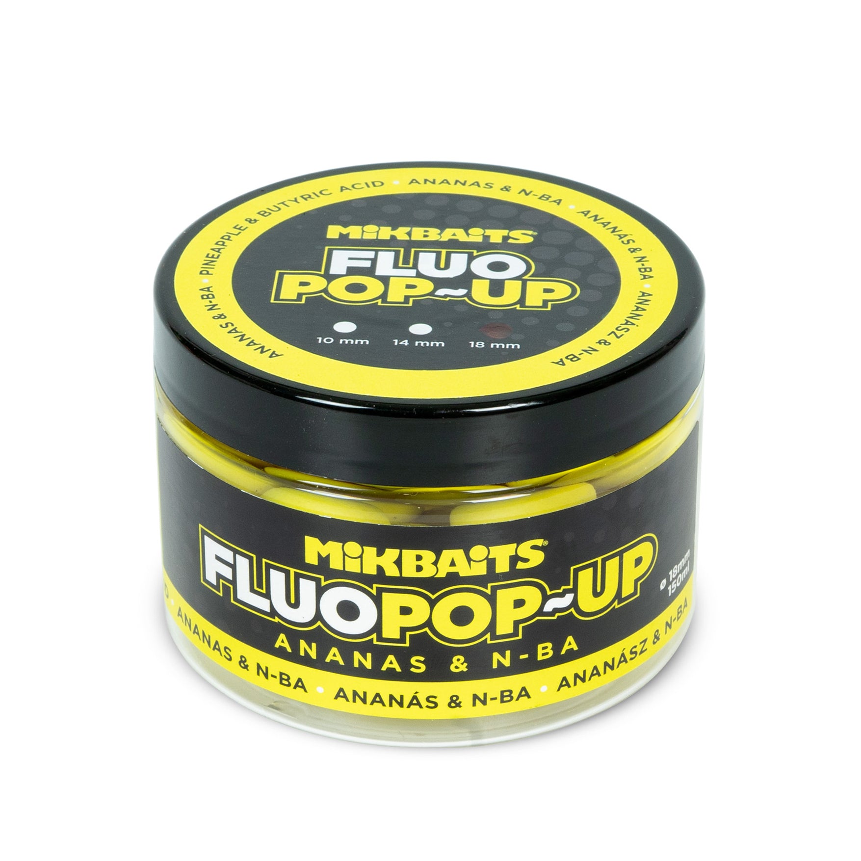 Mikbaits Плаваючі флуо бойли 150ml Ананас N-BA
