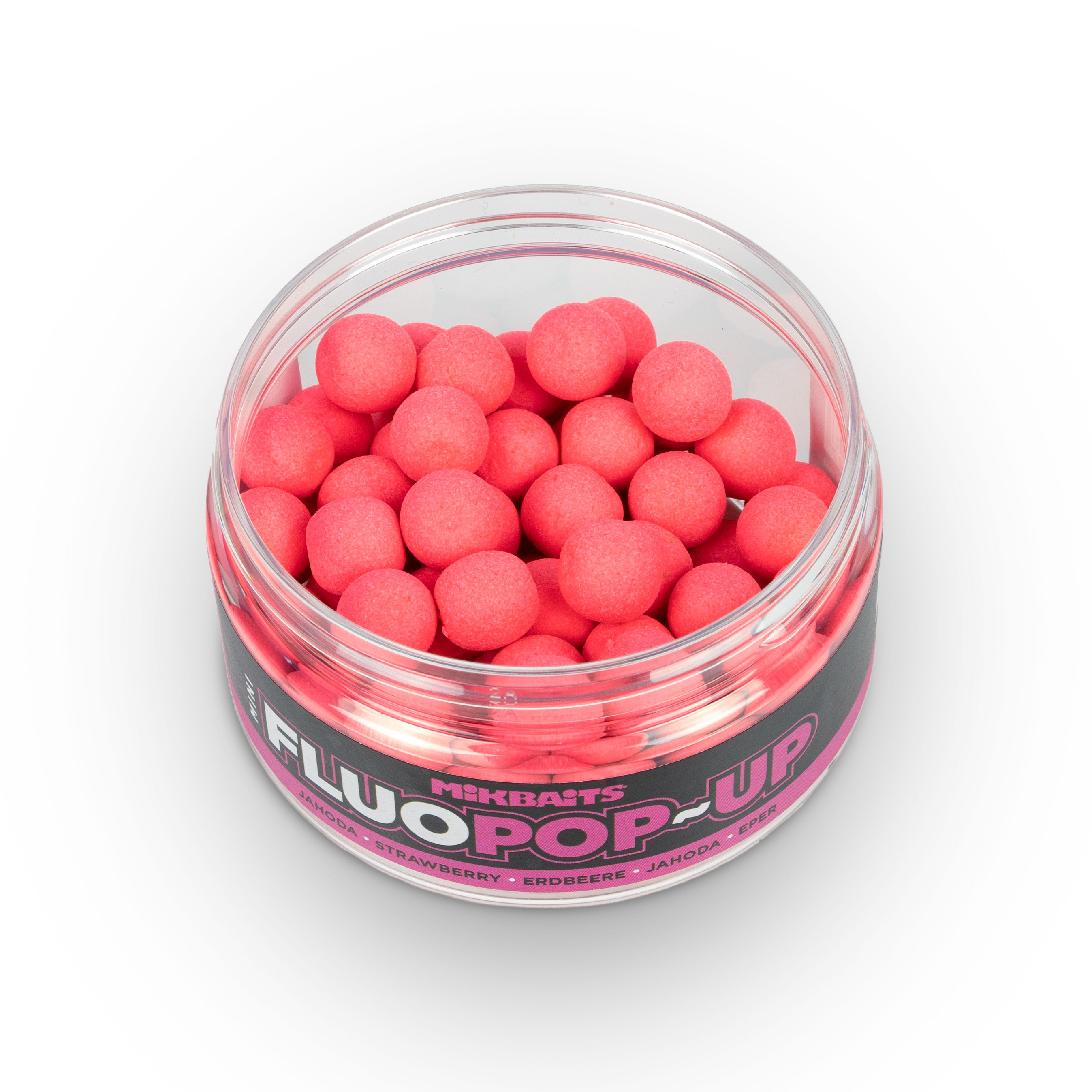 Mikbaits Міні Плаваючі флуо бойли 100ml Полуниця