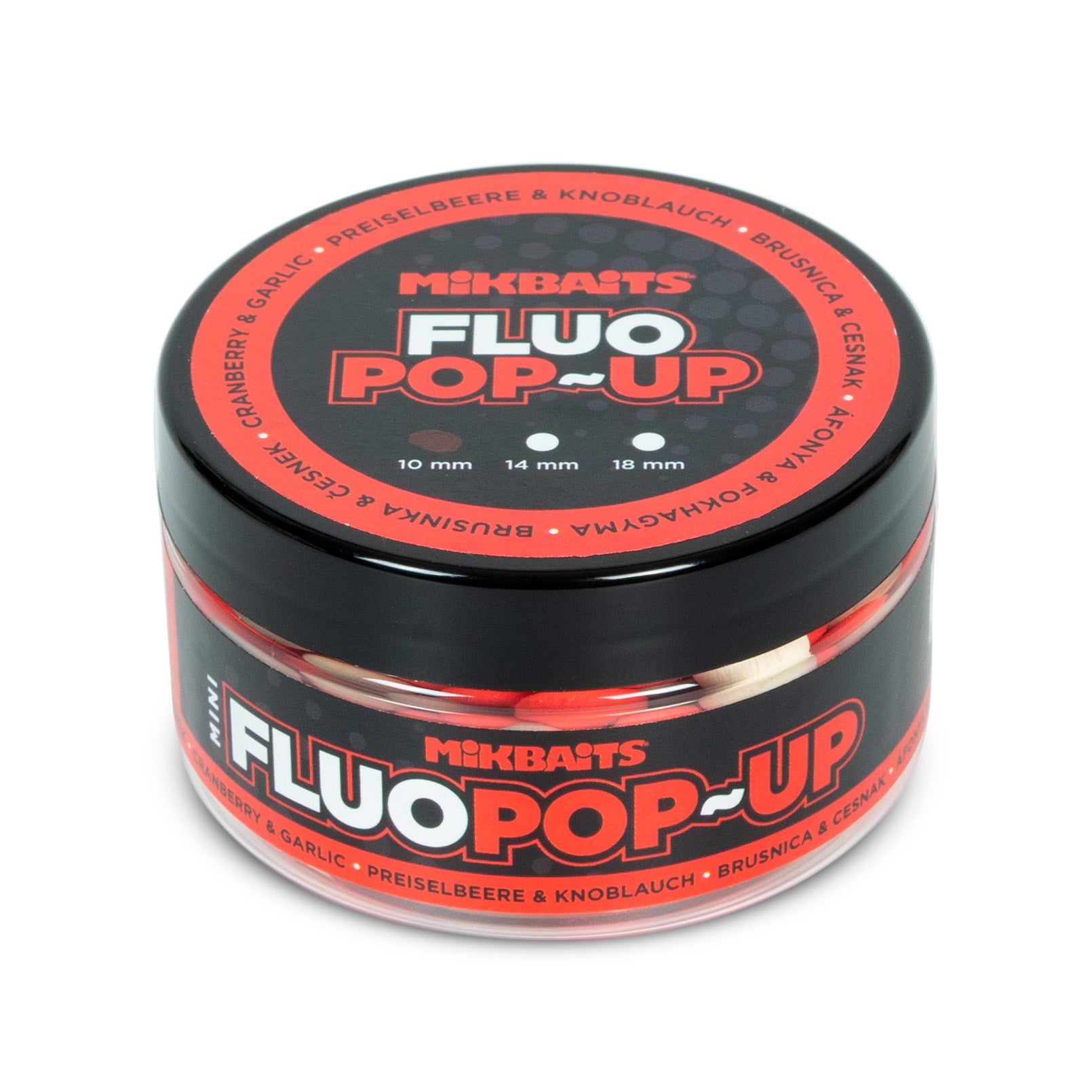 Mikbaits Міні Плаваючі флуо бойли 100ml Брусниця Часник
