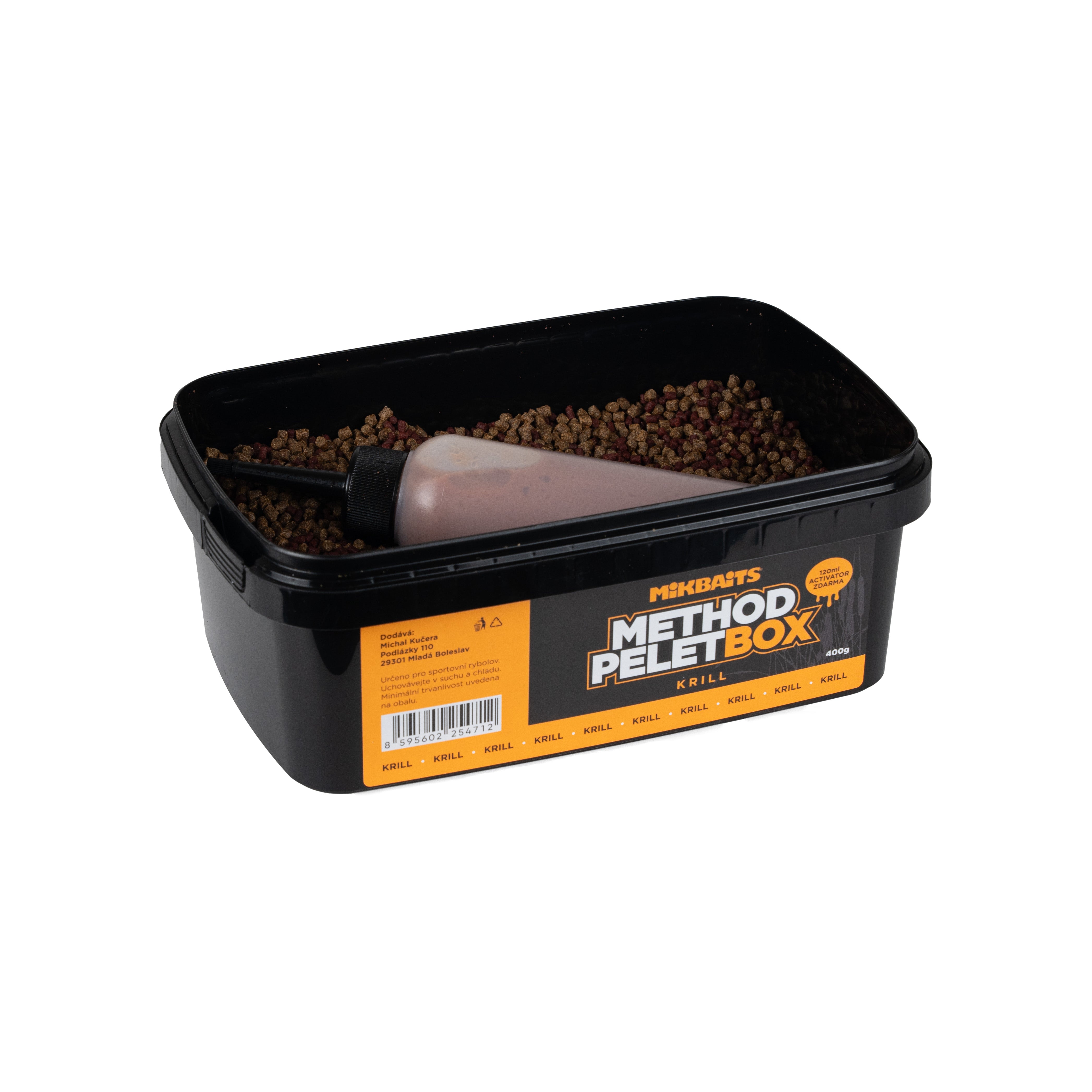Коробка пелет Mikbaits Method 400г + 120мл Активатор Крилл