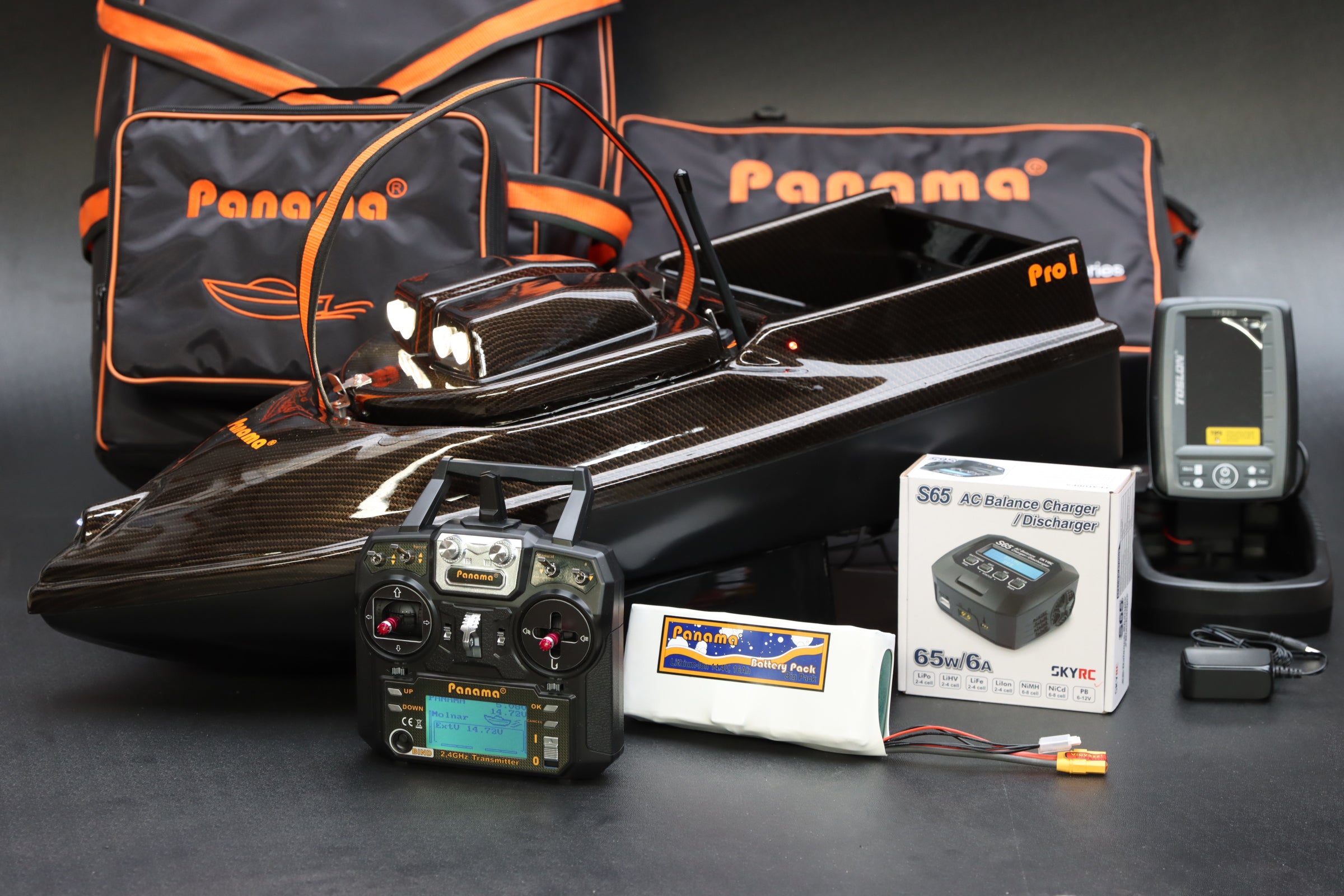 Панамські завантажувальні човни Pro1 + Автопілот + Ехолот + Прожектор + Світловий модуль