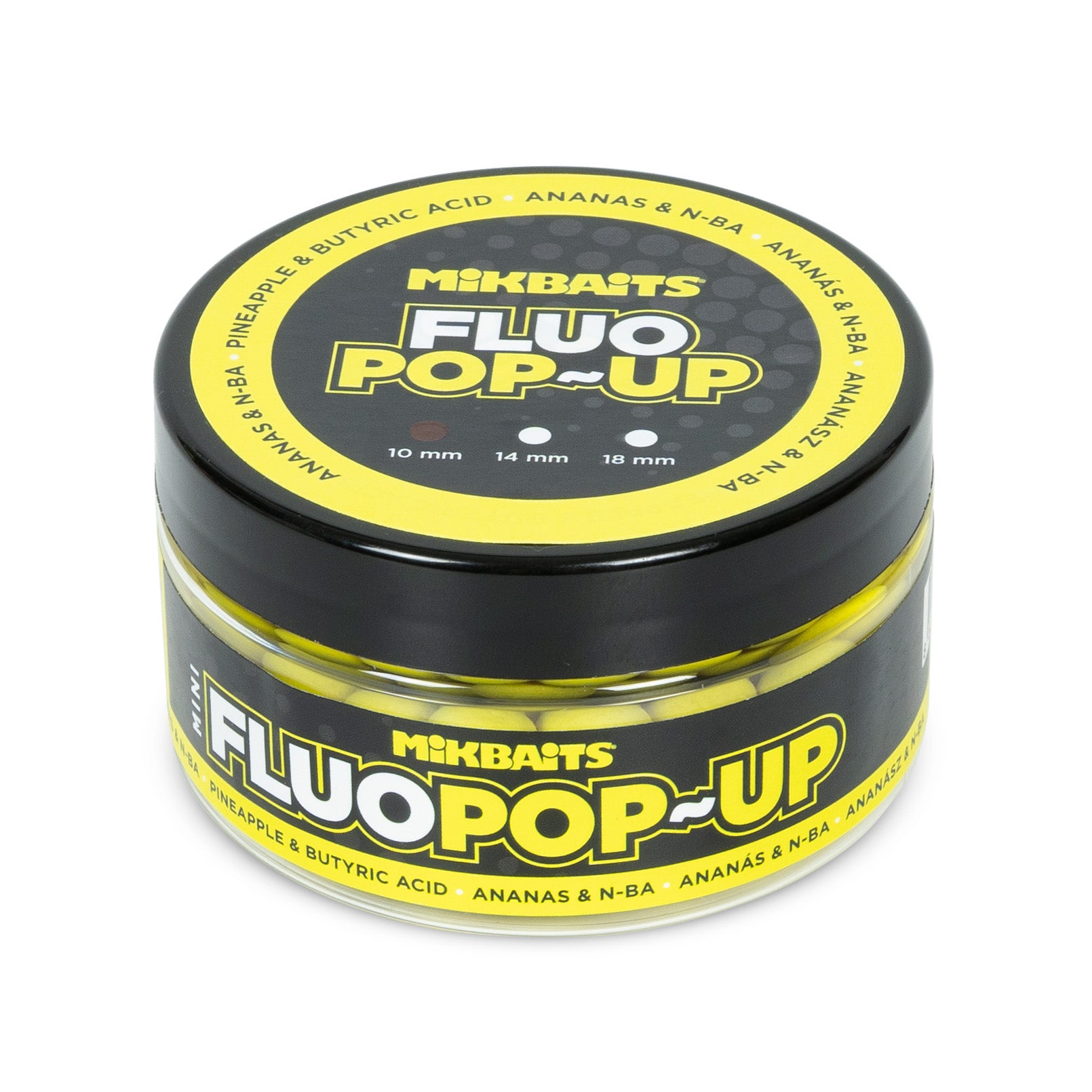 Mikbaits Mini Flottant fluo bouillette 100ml Ananas N-BA