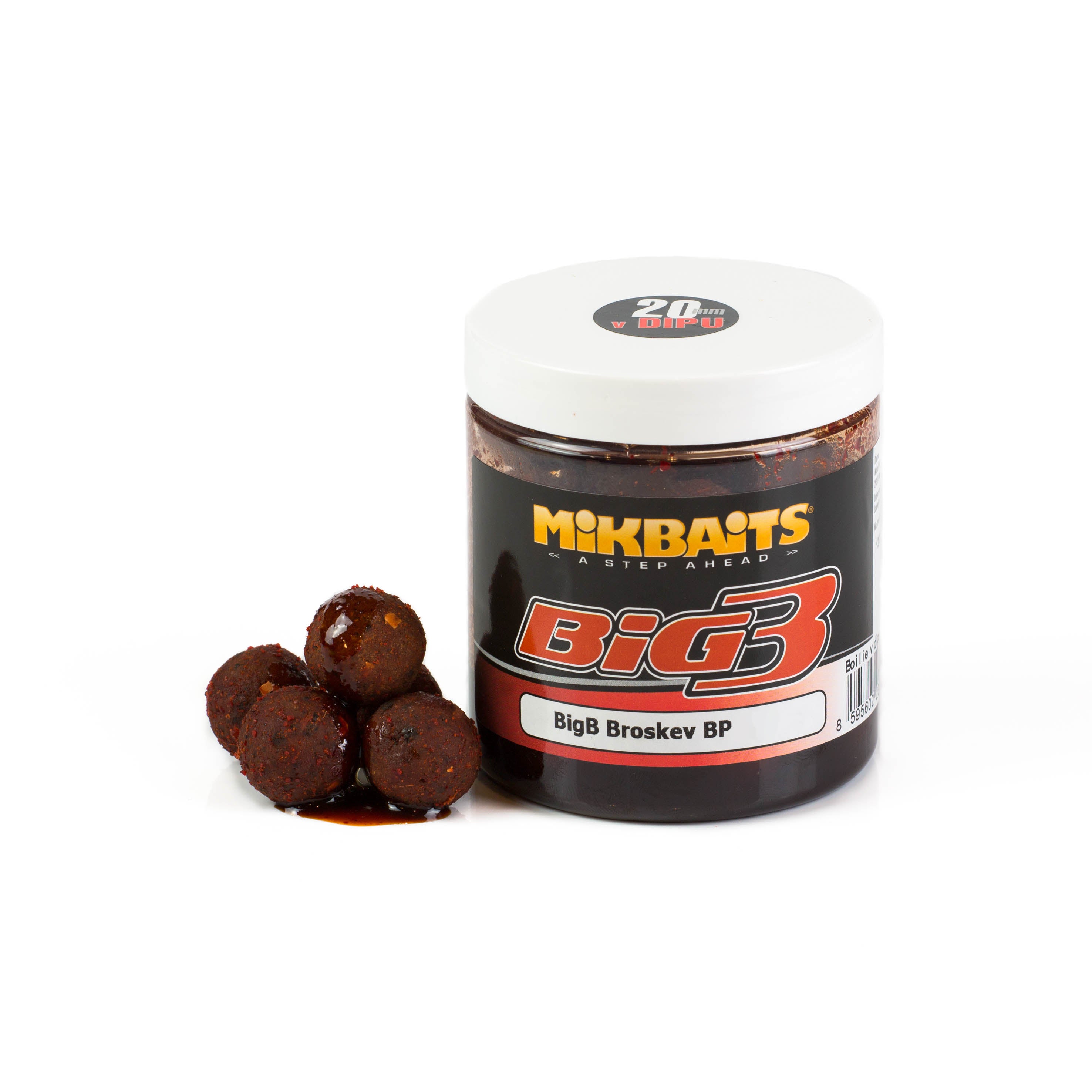 Mikbaits BiG bojli v dipu 250ml BigB Broskev Fekete bors