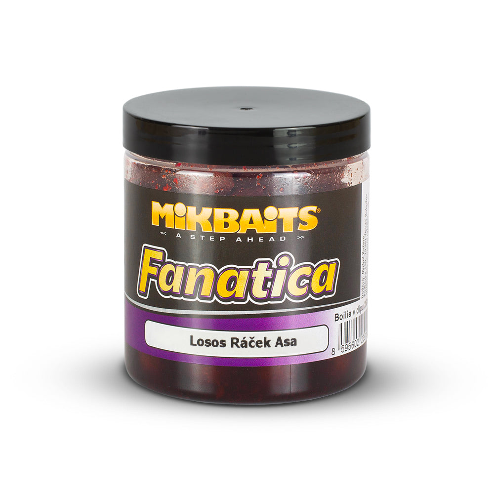 Mikbaits Fanatica boilie in dip 250ml Somon Ráček Asa