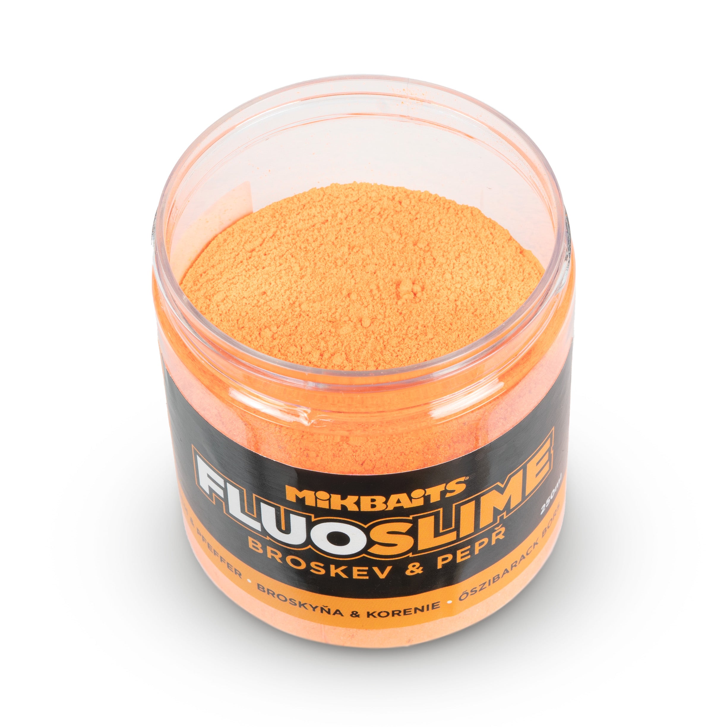 Mikbaits Fluo slime coating dip 100g Peach Piper negru