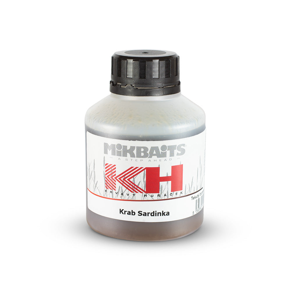 Mikbaits Krvavý Huňáček booster 250ml Krab Sardinka