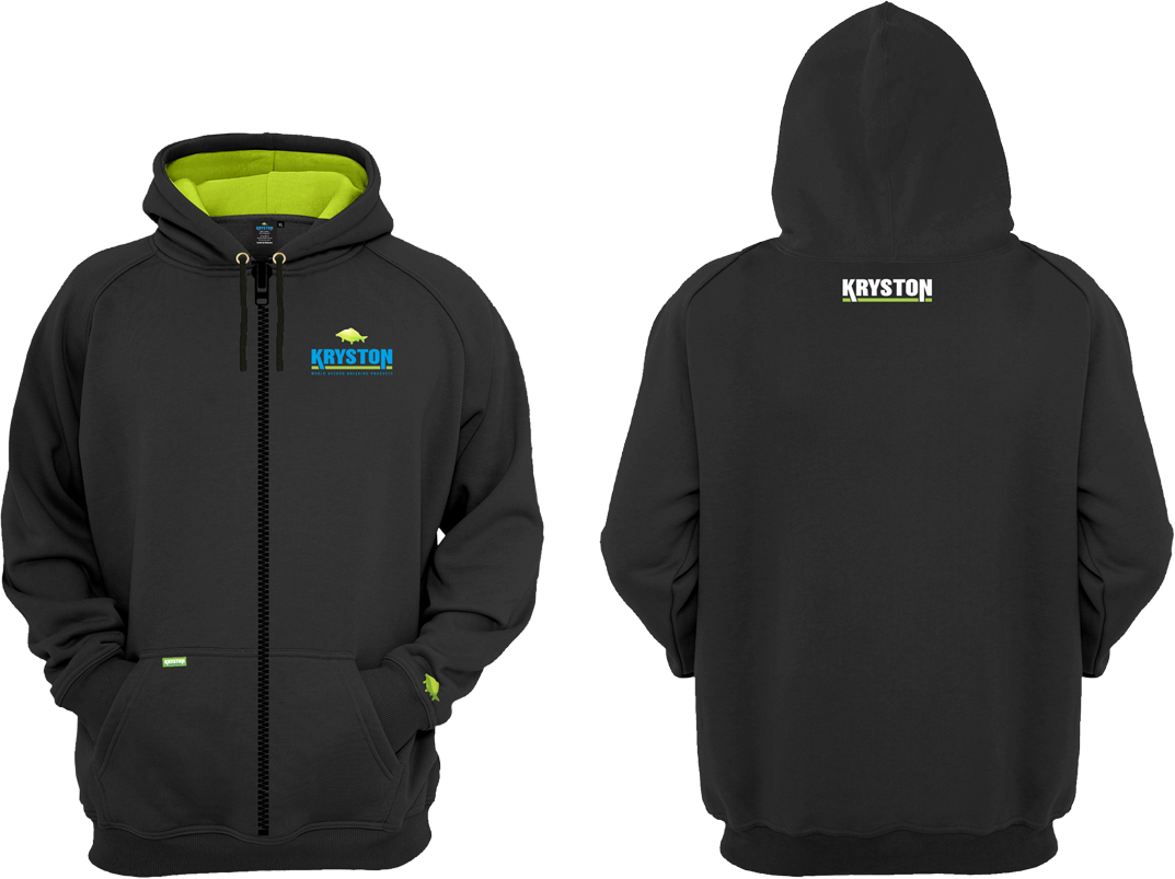 Kryston Kleidung Hoodie schwarz Reißverschluss