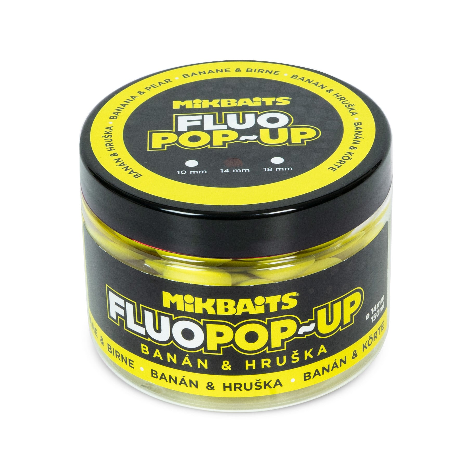 Mikbaits Boilie fluo galleggiante 150ml Banana Pera