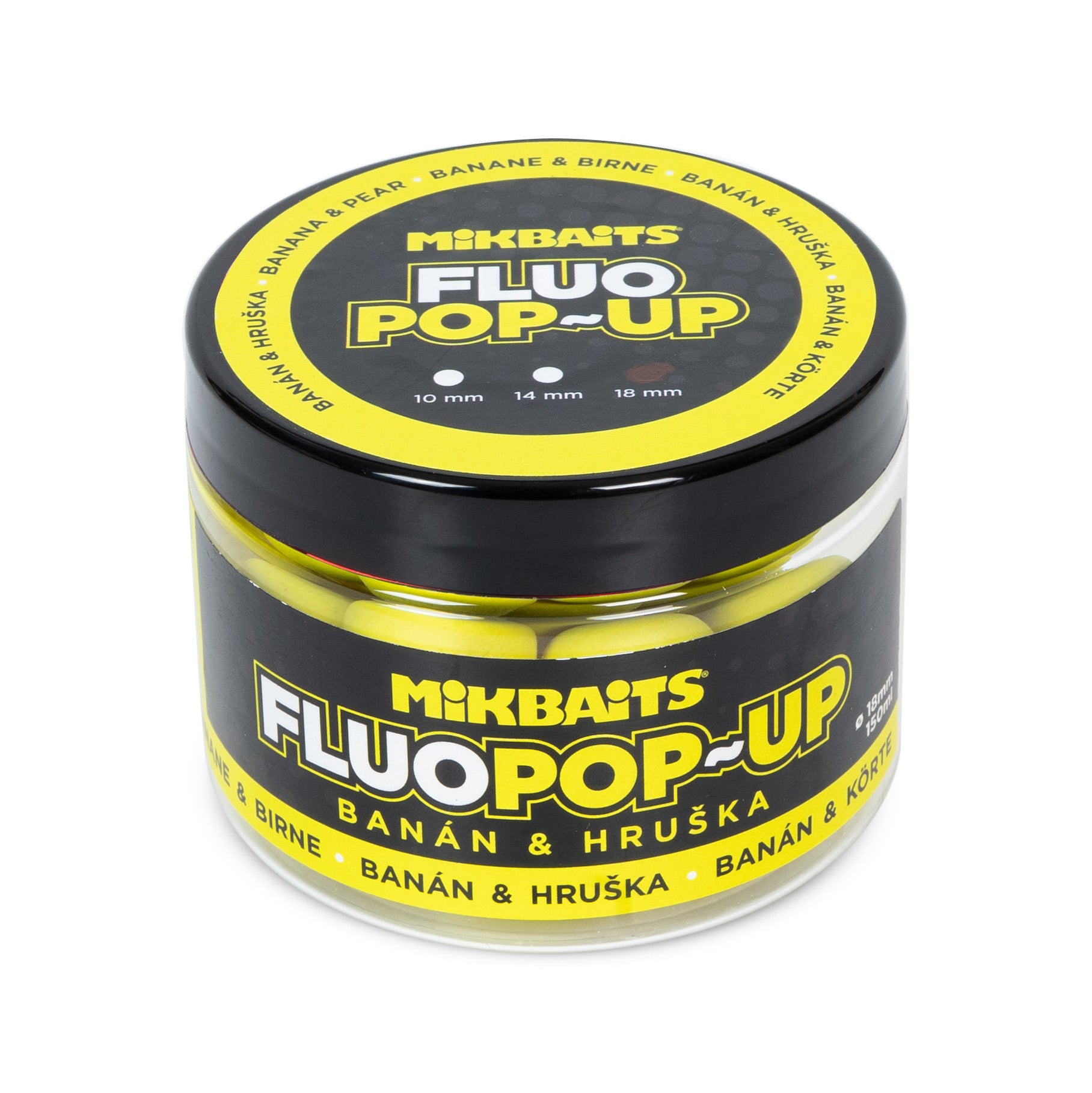 Mikbaits Boilie fluo galleggiante 150ml Banana Pera