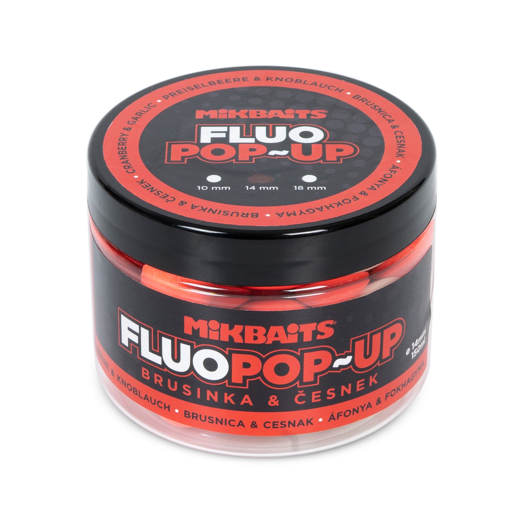 Mikbaits Plovoucí fluo boilie 150ml 150ml Brusinka Česnek