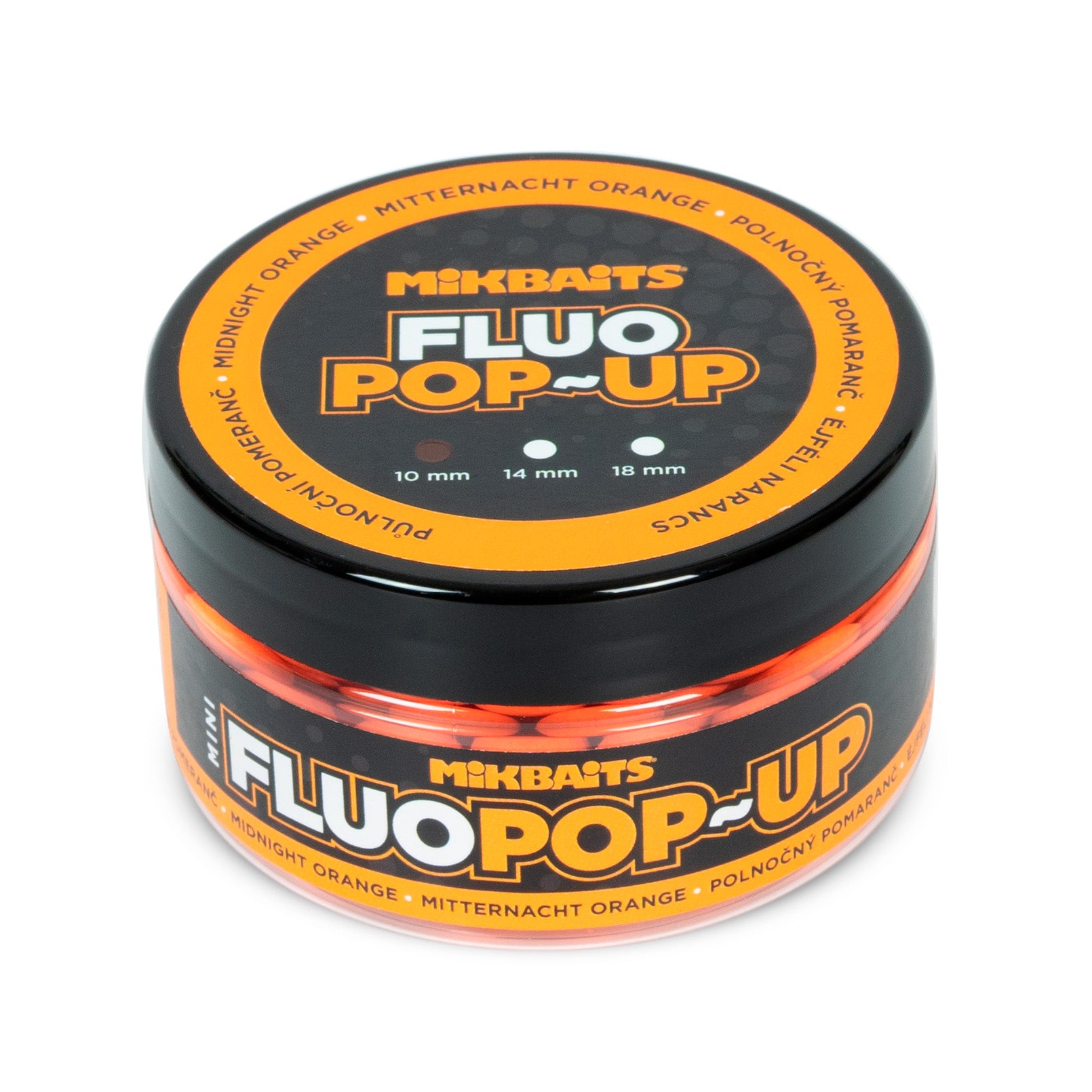 Mikbaits Mini Pop-up fluo boilie 100ml Midnight orange