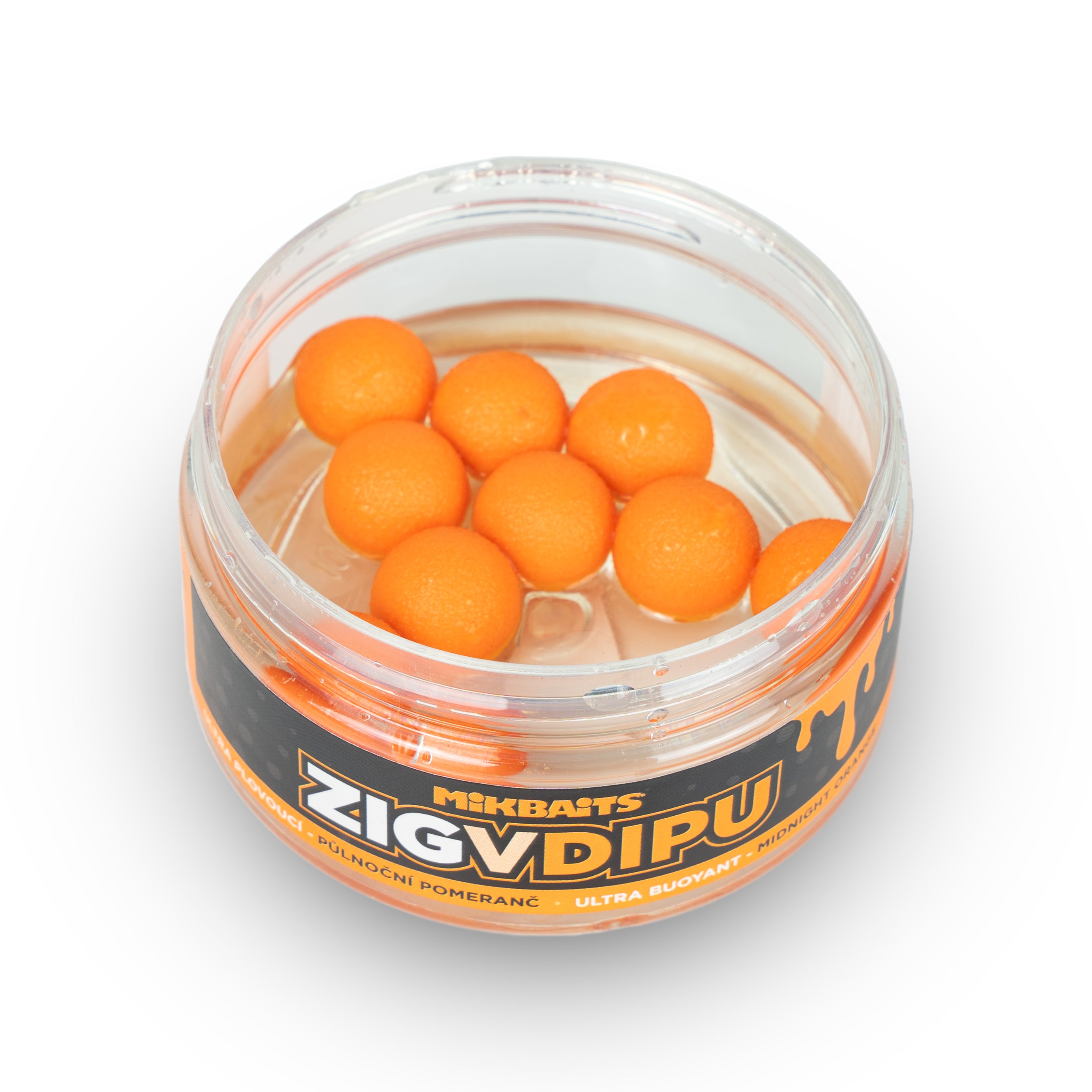 Mikbaits Zig ultra Pop-up in dip Midnight orange 15mm