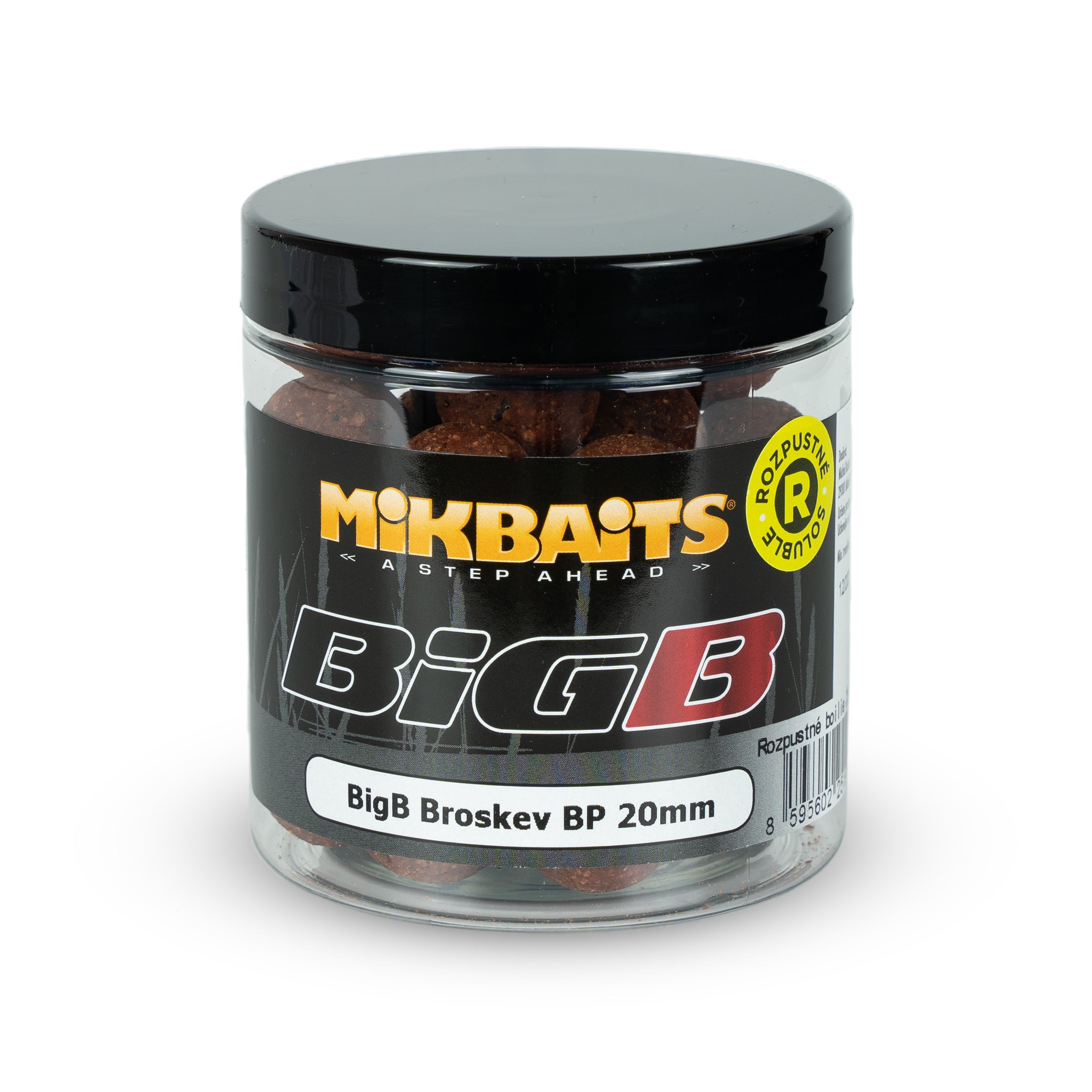 Mikbaits BiG boilie rozpustné 250ml BigB Broskyňa Black pepper