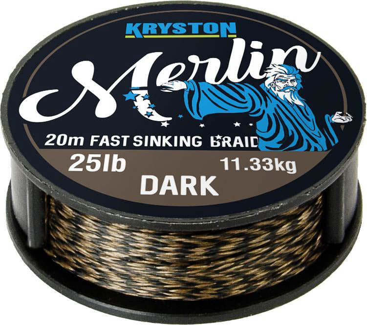 Kryston pletené šňůrky Merlin fast sinking braid černý