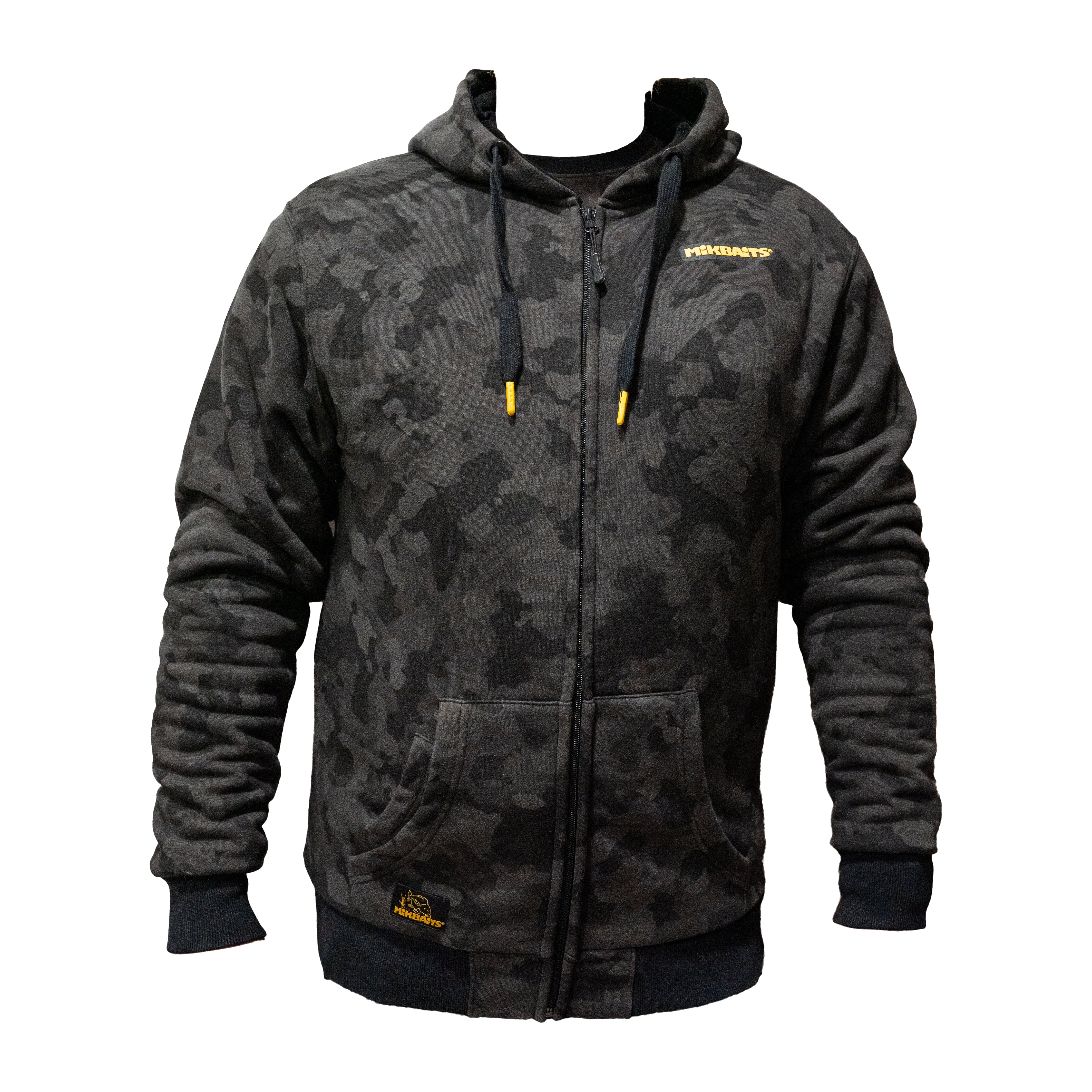 Jachetă cu fermoar Mikbaits Black Camo Sherpa Negru