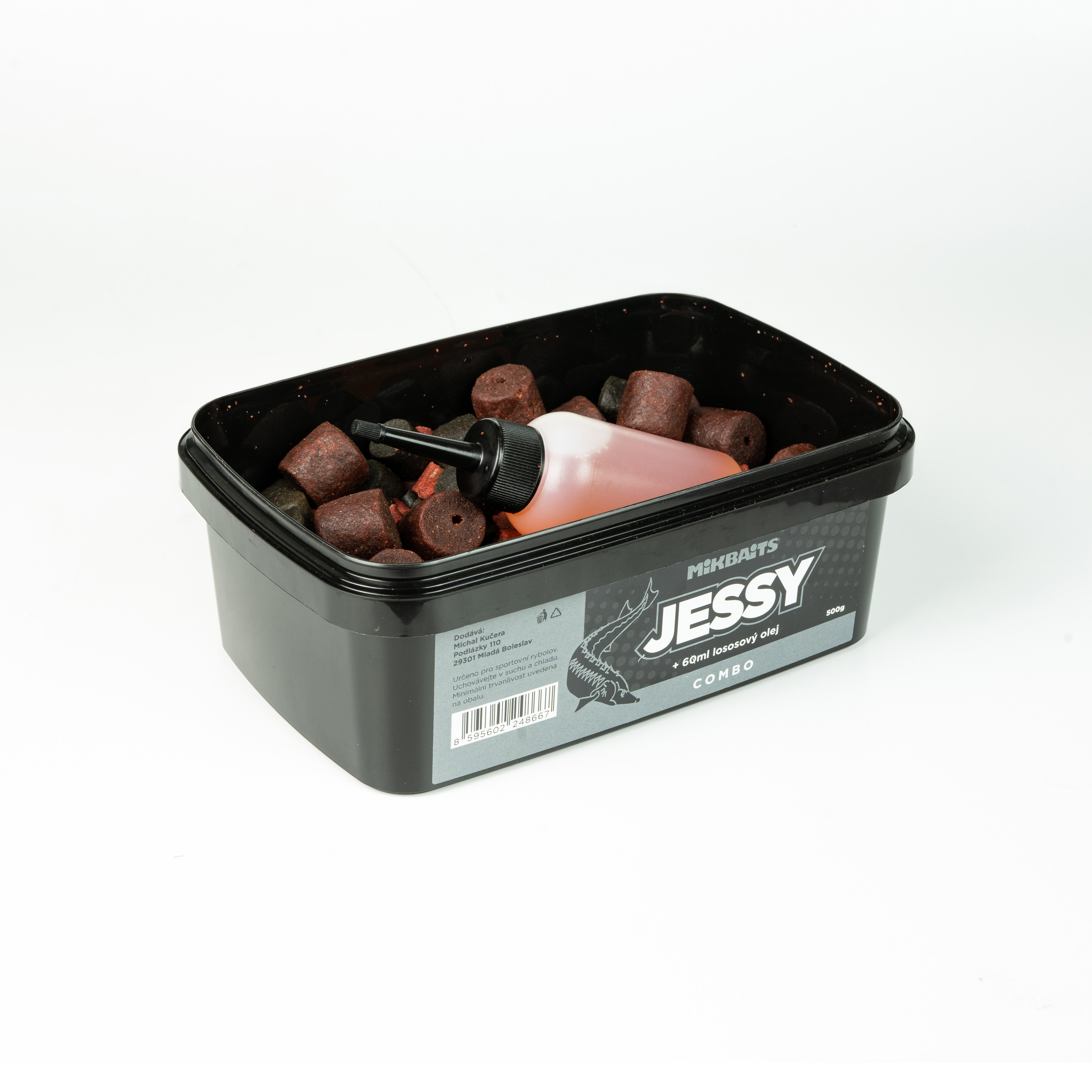 Mikbaits Jessy 500g combo Mieszanka pelletu Jessy + 60ml oleju z łososia