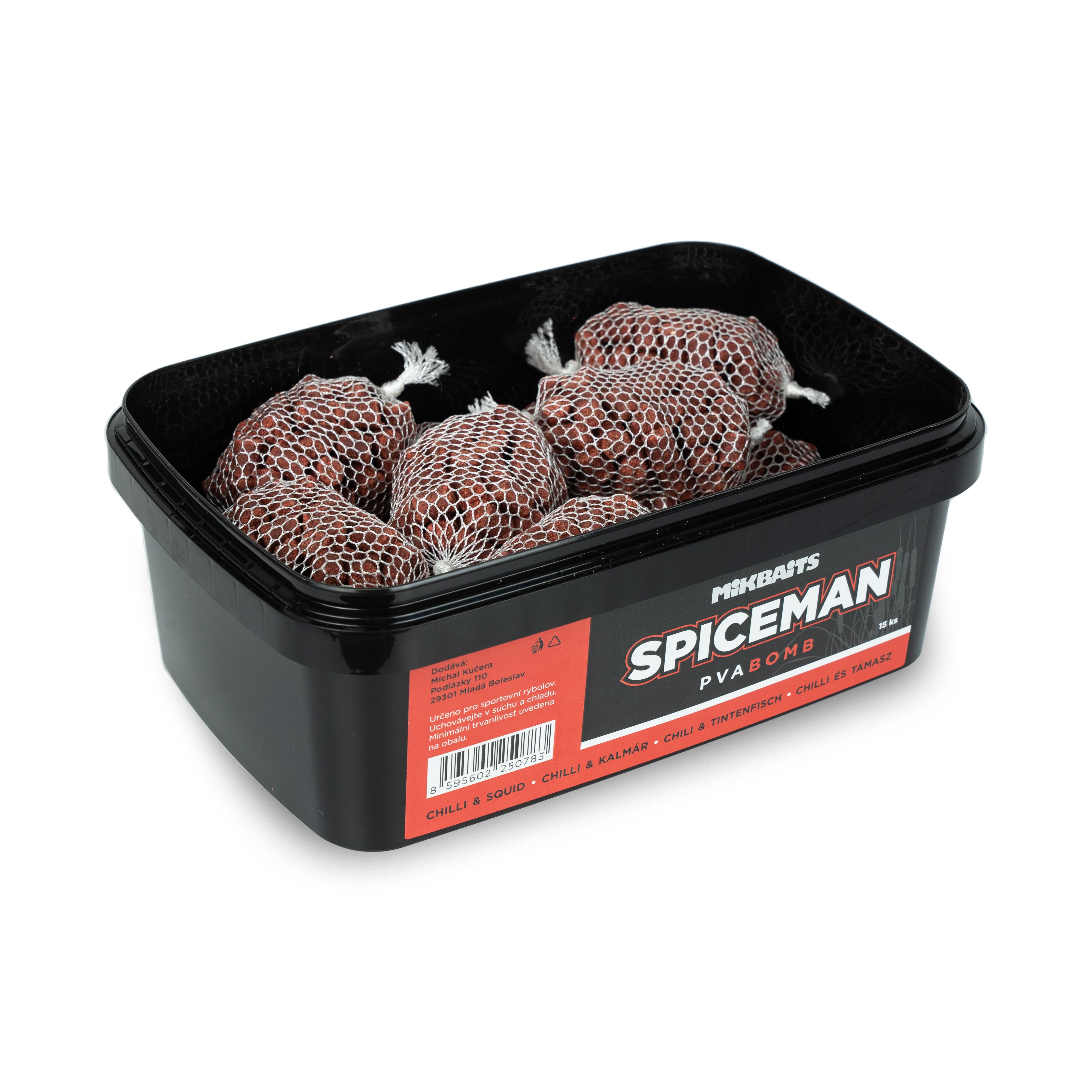 Mikbaits Spiceman PVA Bomb 15 Stück Chili-Tintenfisch