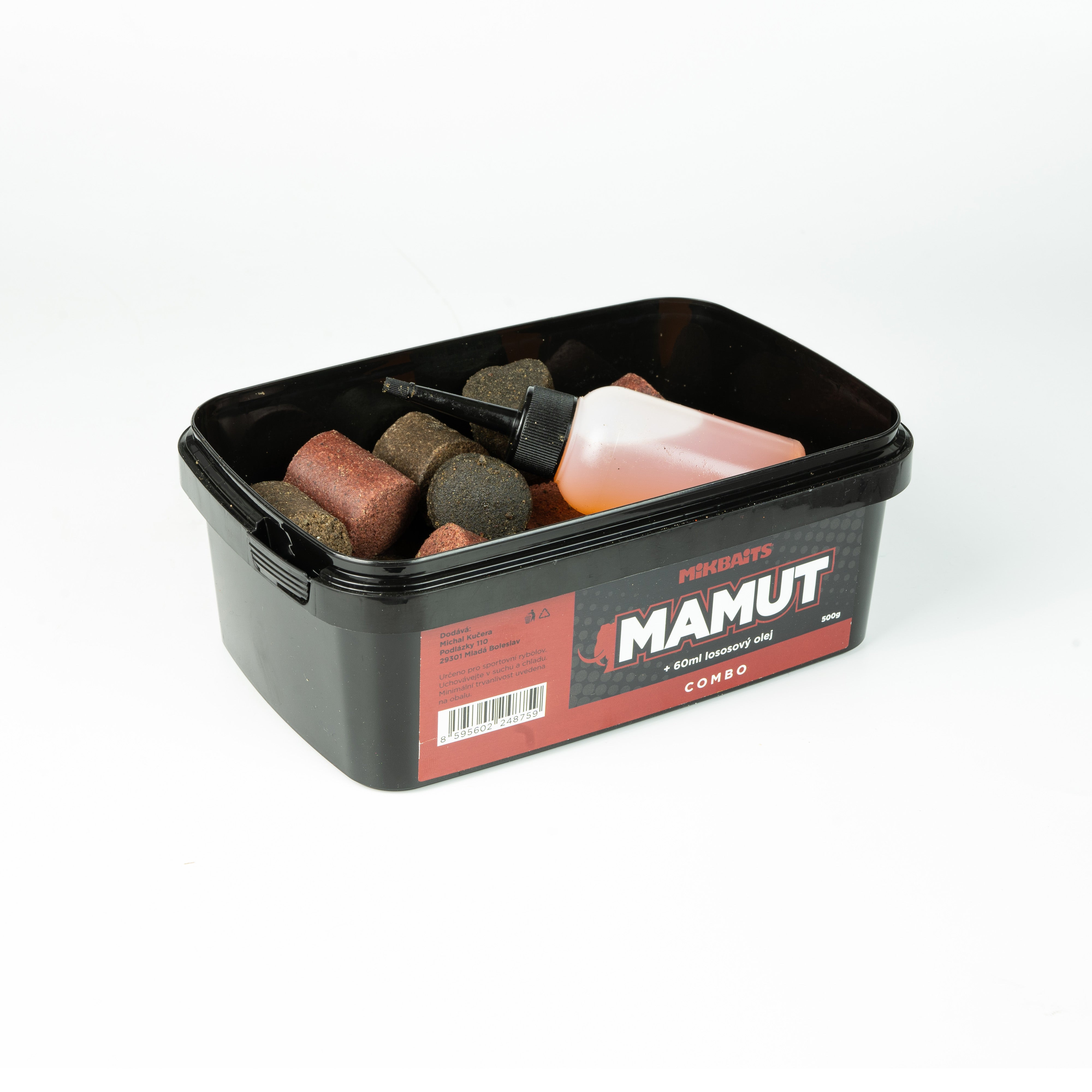 Mikbaits Mamut 500g combo Mamut pellet mix + 60ml olio di salmone