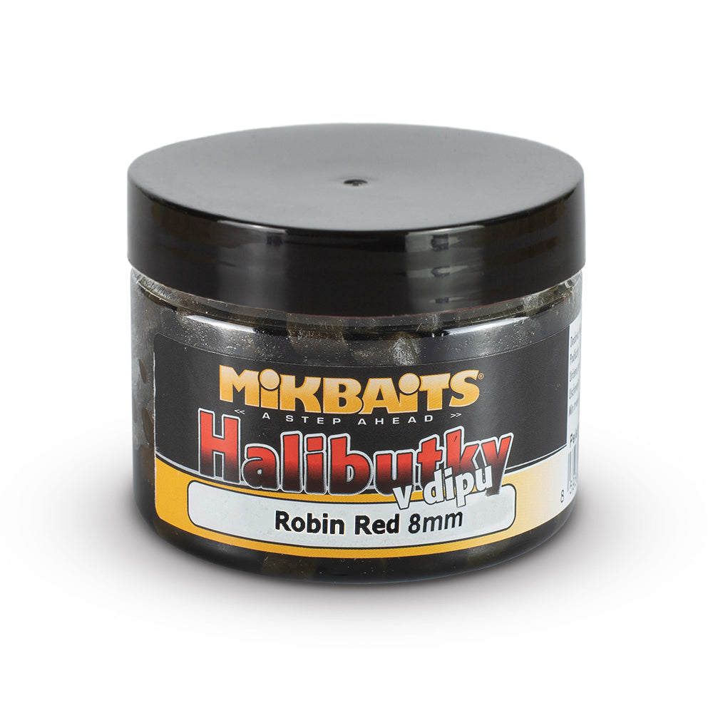 Halibut pellets in dip Robin Red